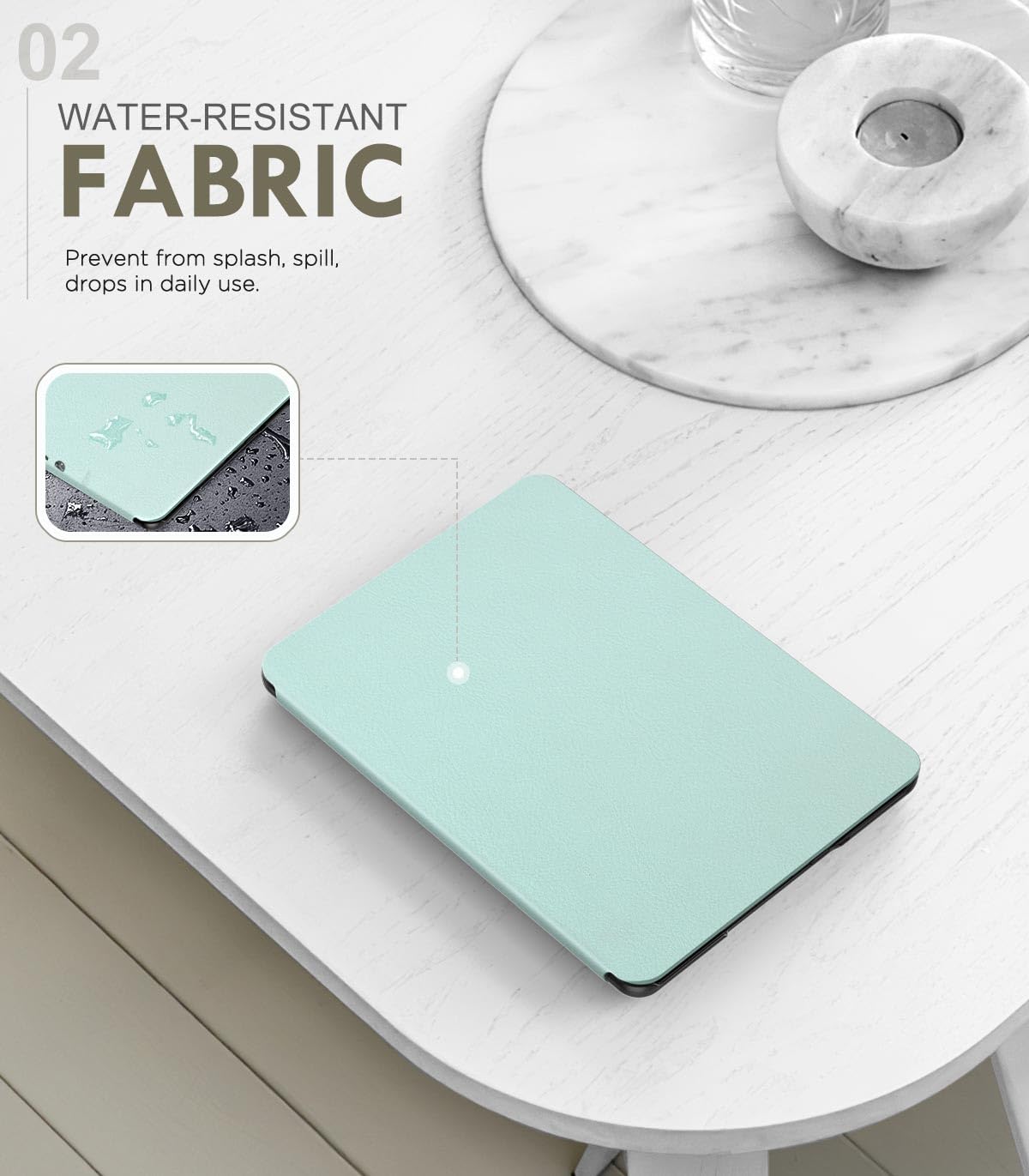 MoKo Case for 6.8' Kindle Paperwhite (11th Generation 2021) and Kindle Paperwhite Signature Edition, Light Shell Cover with Auto Wake/Sleep for Kindle Paperwhite 2021 E Reader, Agave Green