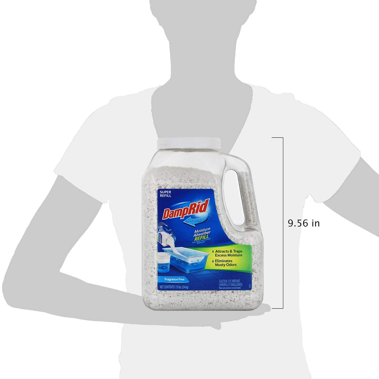 Damprid - Fragrance Free Mega Moisture Absorber Refill Container (7.5 Lb.); Traps Moisture In Basements & Large Areas For Freshe