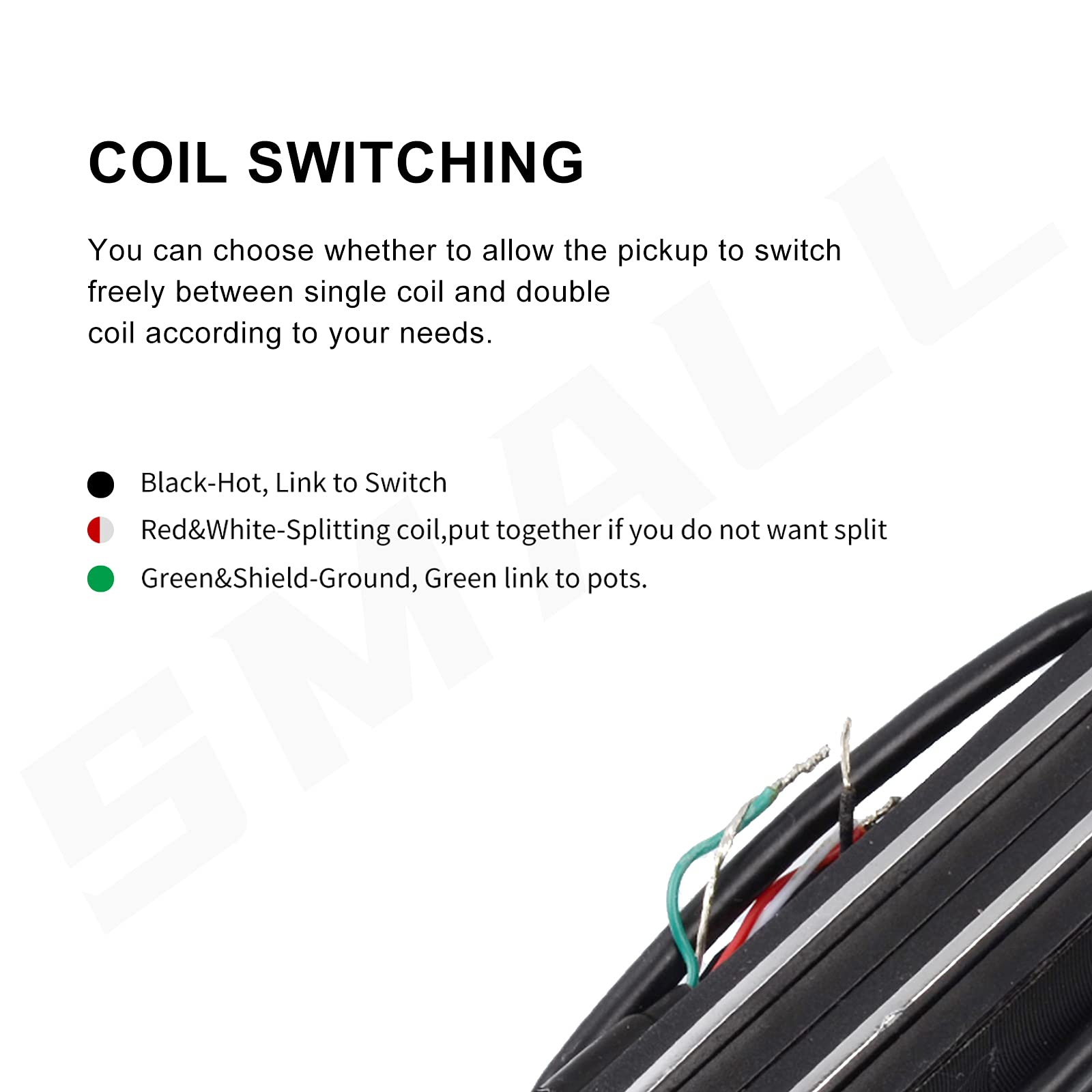 Saphue Dual Humbucker Single Coil Sized Guitar Humbucker Pickup Fit Fender Strat Squier Tele Electric Guitar (Black)