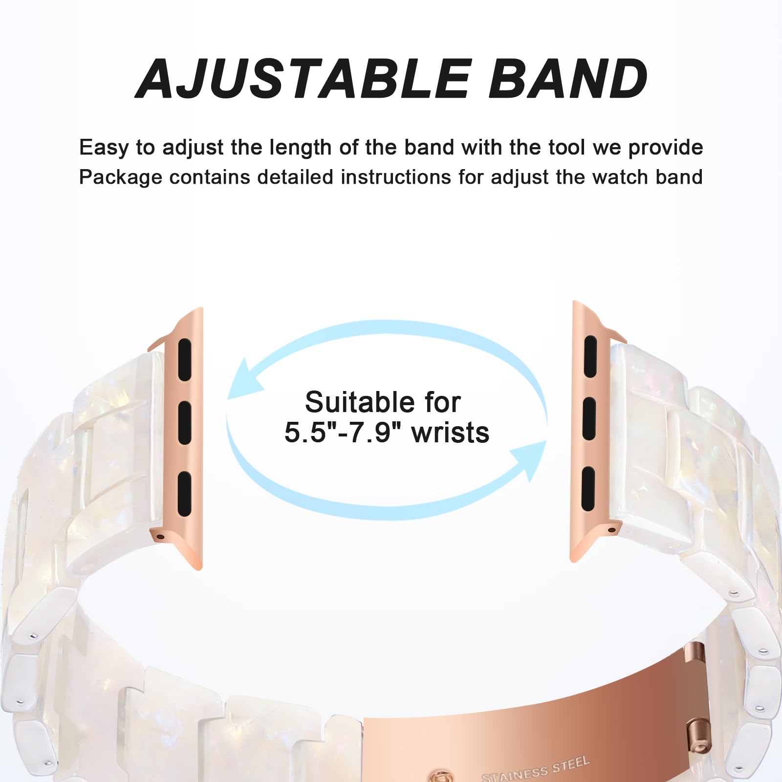 Hopo Compatible With Apple Watch Band Thin Light Resin Strap Bracelet Replacement For Iwatch Series Ultra 9 8 7 6 5 4 3 2 1 Se (
