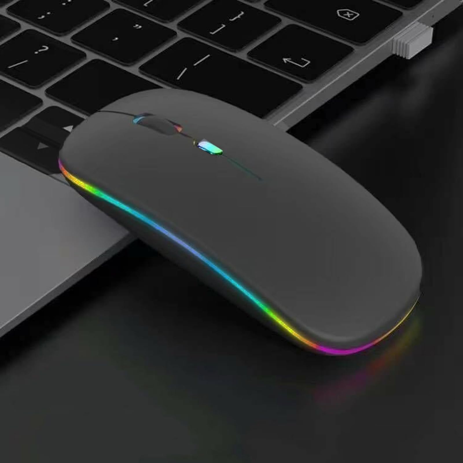 Guiheng 10 Pack Wireless Bluetooth Mouse,Led Dual Mode Rechargeable Silent Slim Laptop Mouse,Portable(Bt5.2+Usb Receiver) Dual M