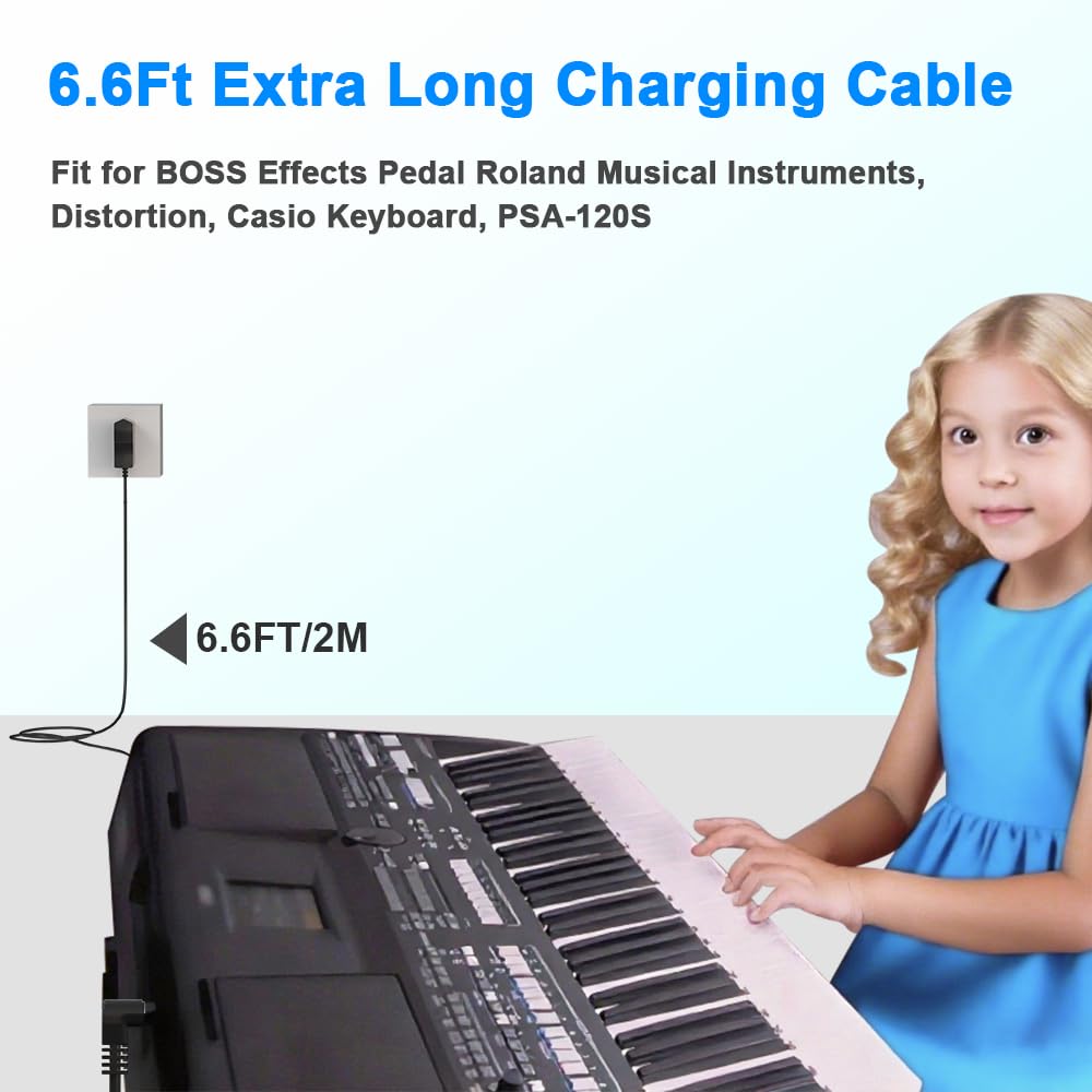 9V Power Supply For Guitar Pedals, Fit For Boss Effects Pedal Roland Musical Instruments, Distortion, Casio Keyboard, Psa 120S,