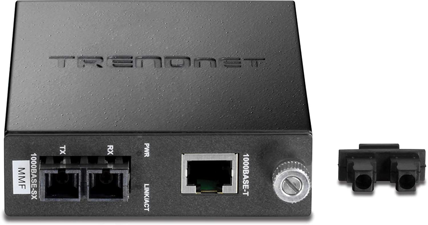 Trendnet Intelligent 1000Base T To 1000Base Sx Multi Mode Sc Fiber Media Converter, Up To 550M (1800 Ft), Fiber To Ethernet Conv