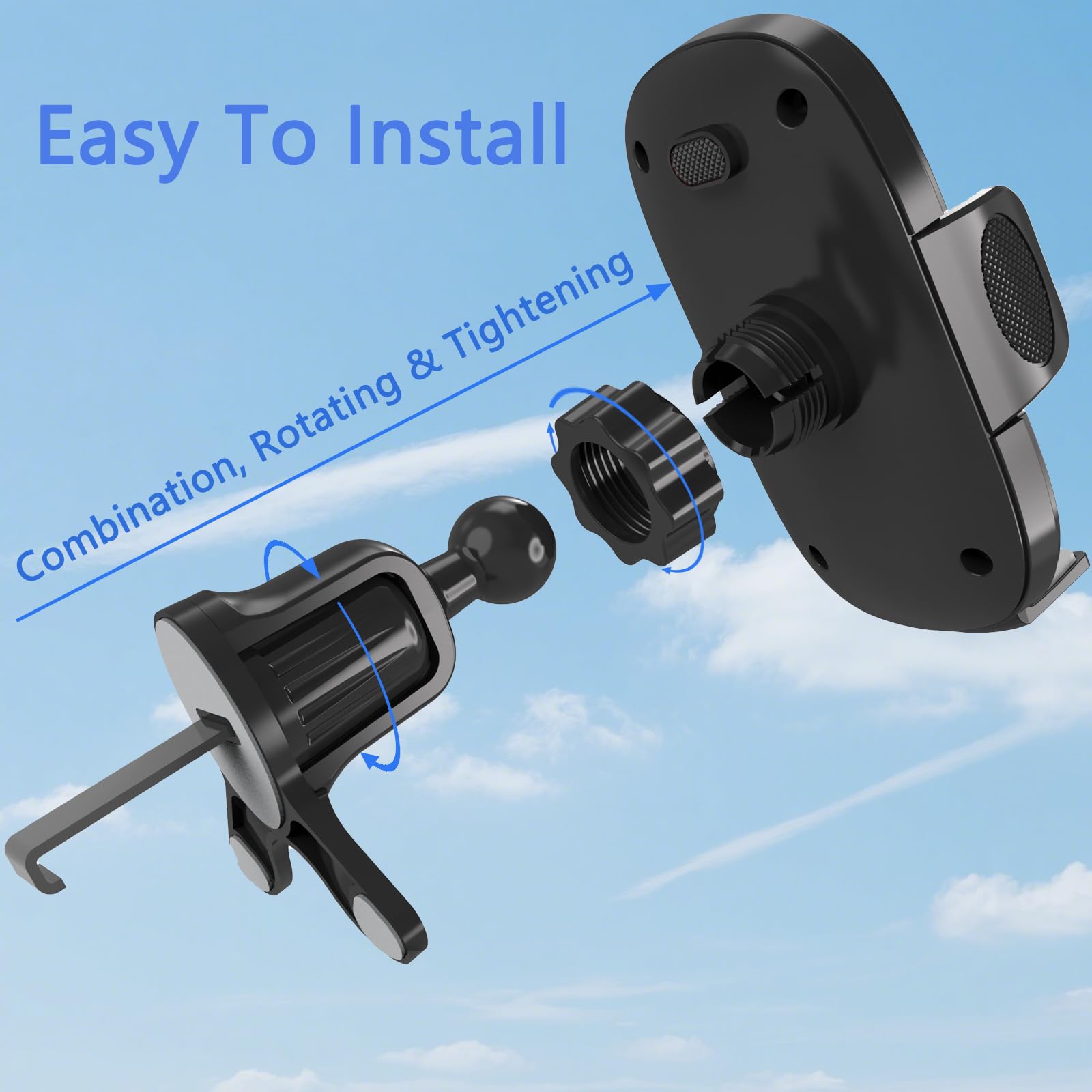 Tapmei Phone Holder For Car Vent [2025 Upgraded Clip] Cell Phone Mount Hands Free Cradle Air Vent For Iphone 16 Pro Max And Univ