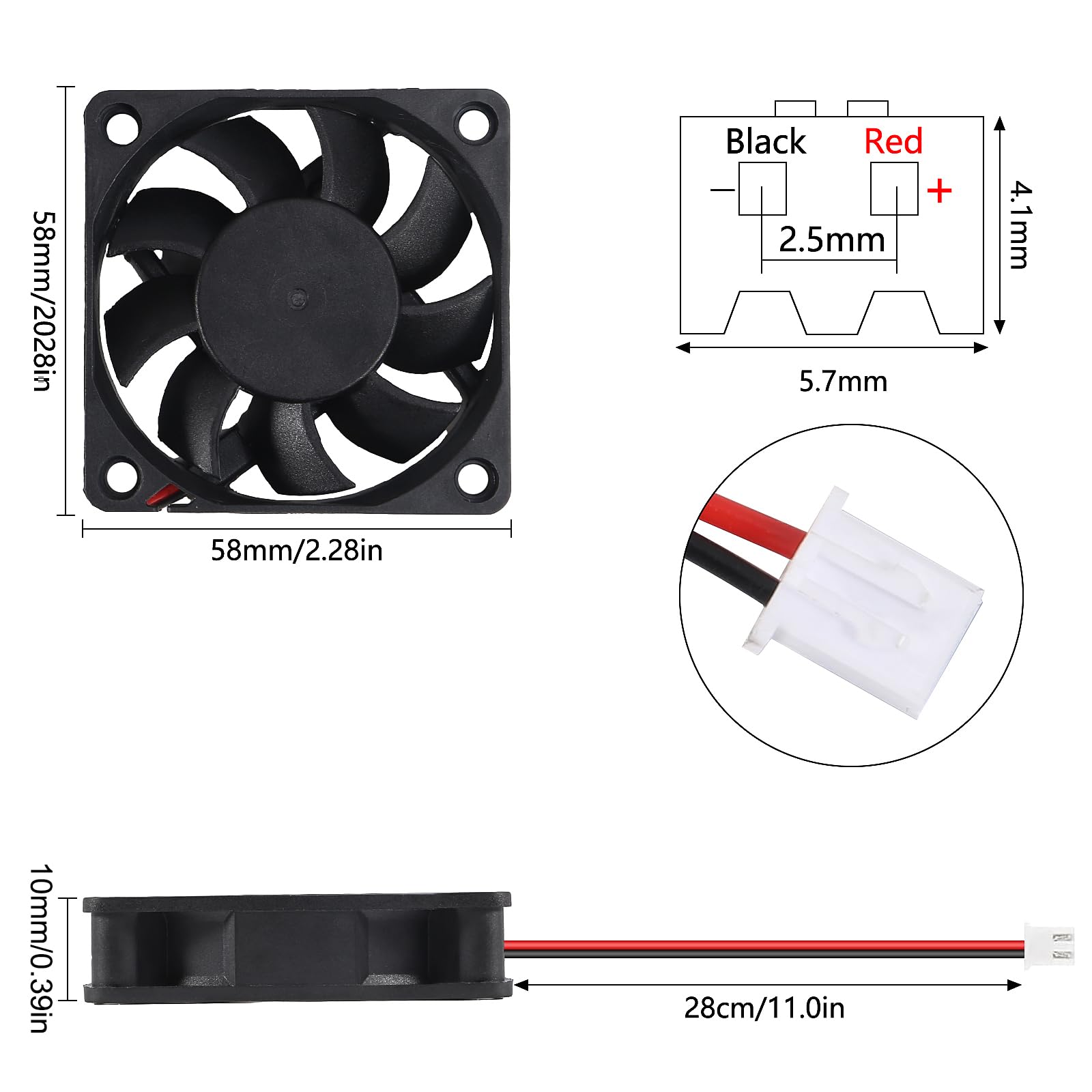 Aitiao 4Pcs 60Mm Fan 6010 24V Fan 60X60X10Mm Brushless Cooling Fan 60Mm Dc Computer Case Cooling Fan 2Pin Ball Bearing Fan For C