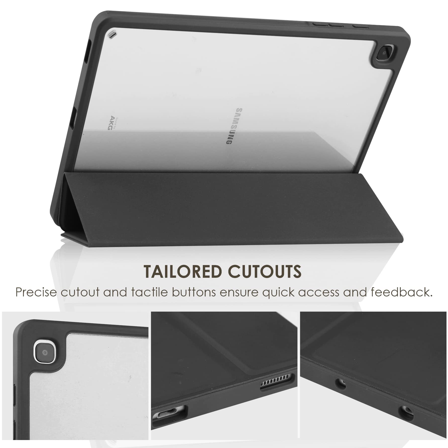 Kuroko Galaxy Tab S6 Lite 10.4 2022/2020/2024 Sleep Case With Pen Holder Ultra Slim Lightweight Shockproof Cover With Clear Tran