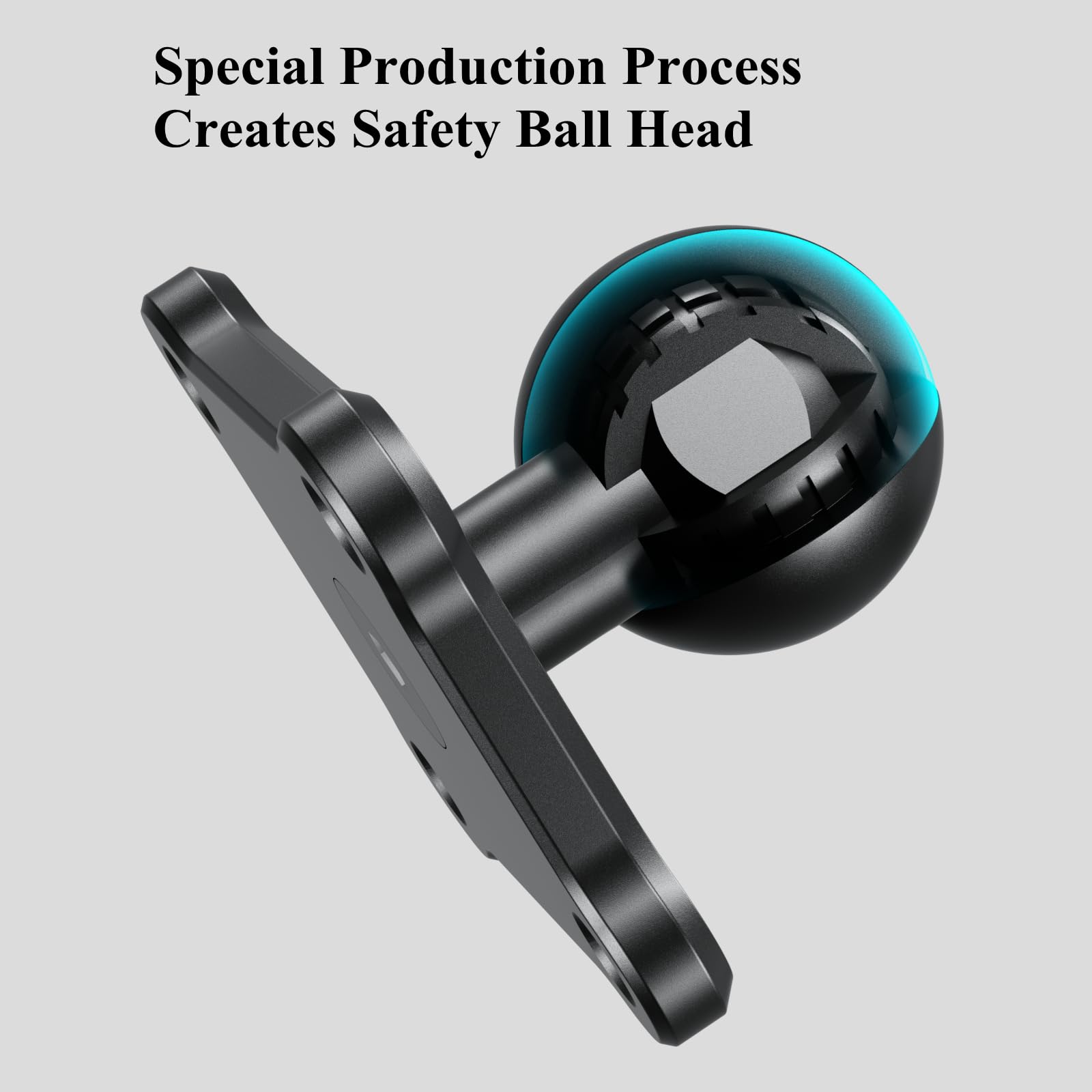 Brcovan 1'' Ball Mount Base With Aluminum Alloy 4 Hole Amps Square Plate Compatible With Ram Mounts B Size 1 Inch Ball Double Socket Arm