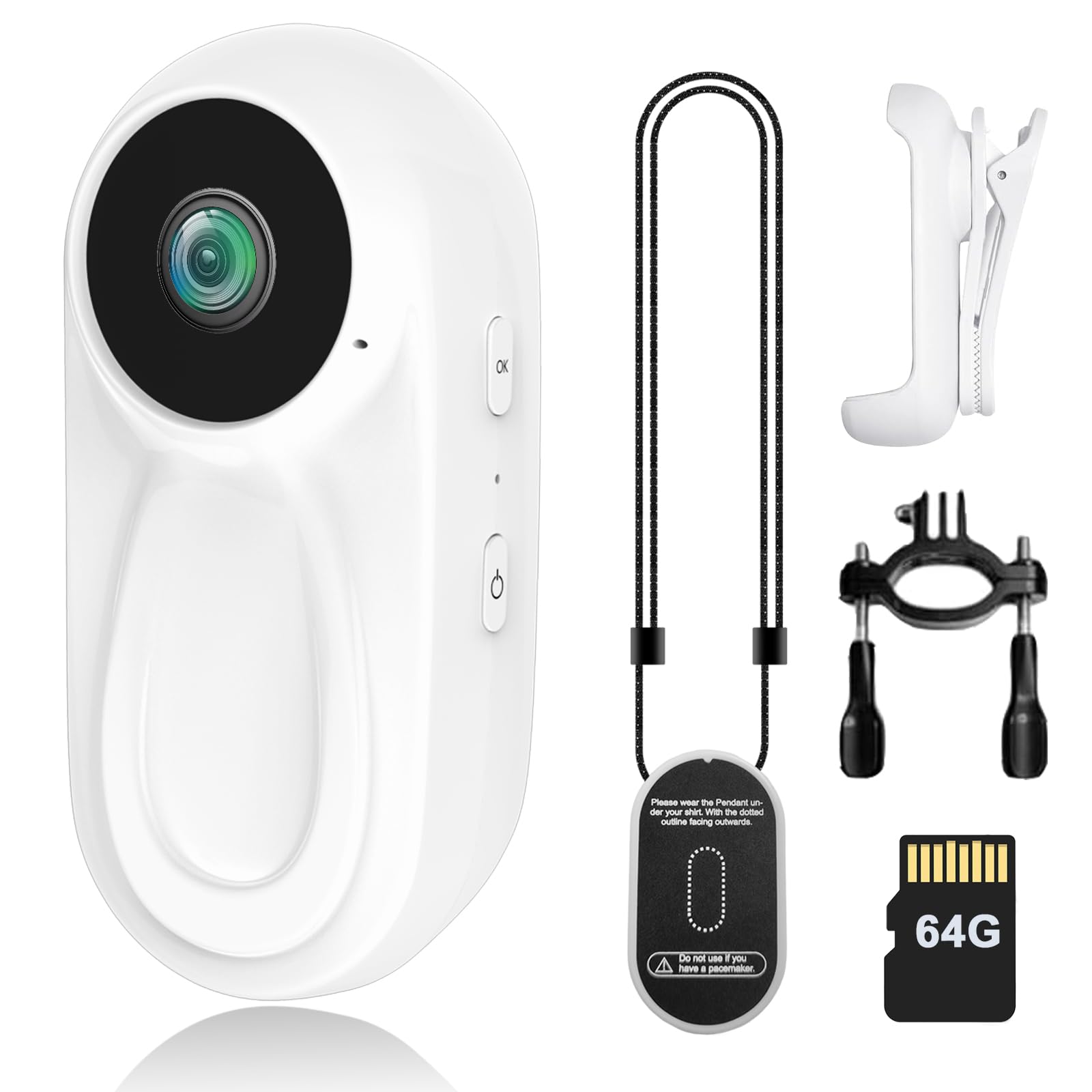 Goluckog 1080P Mini Thumb Action Camera POV Cameras Wearable Body Cam Portable Hands Free POV Camcorder Sport Action Video Camer