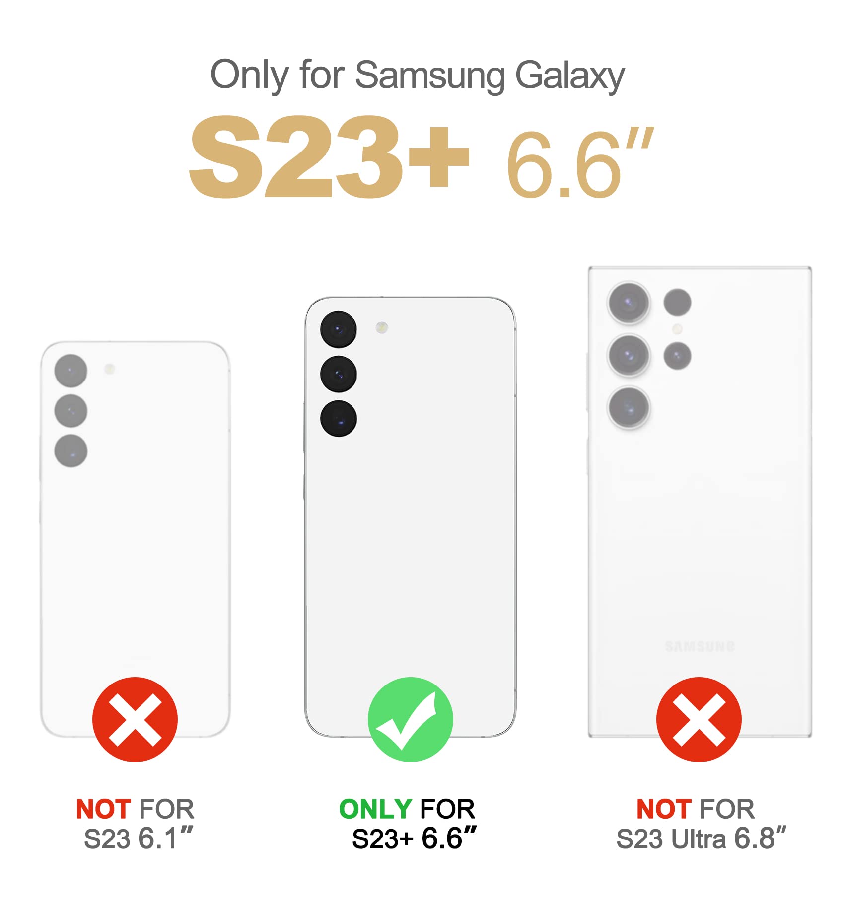 Suritch For Samsung Galaxy S23 Plus Case, [Built In Screen Protector] [Dual Layer Protection ] Full Protection Shockproof Rugged