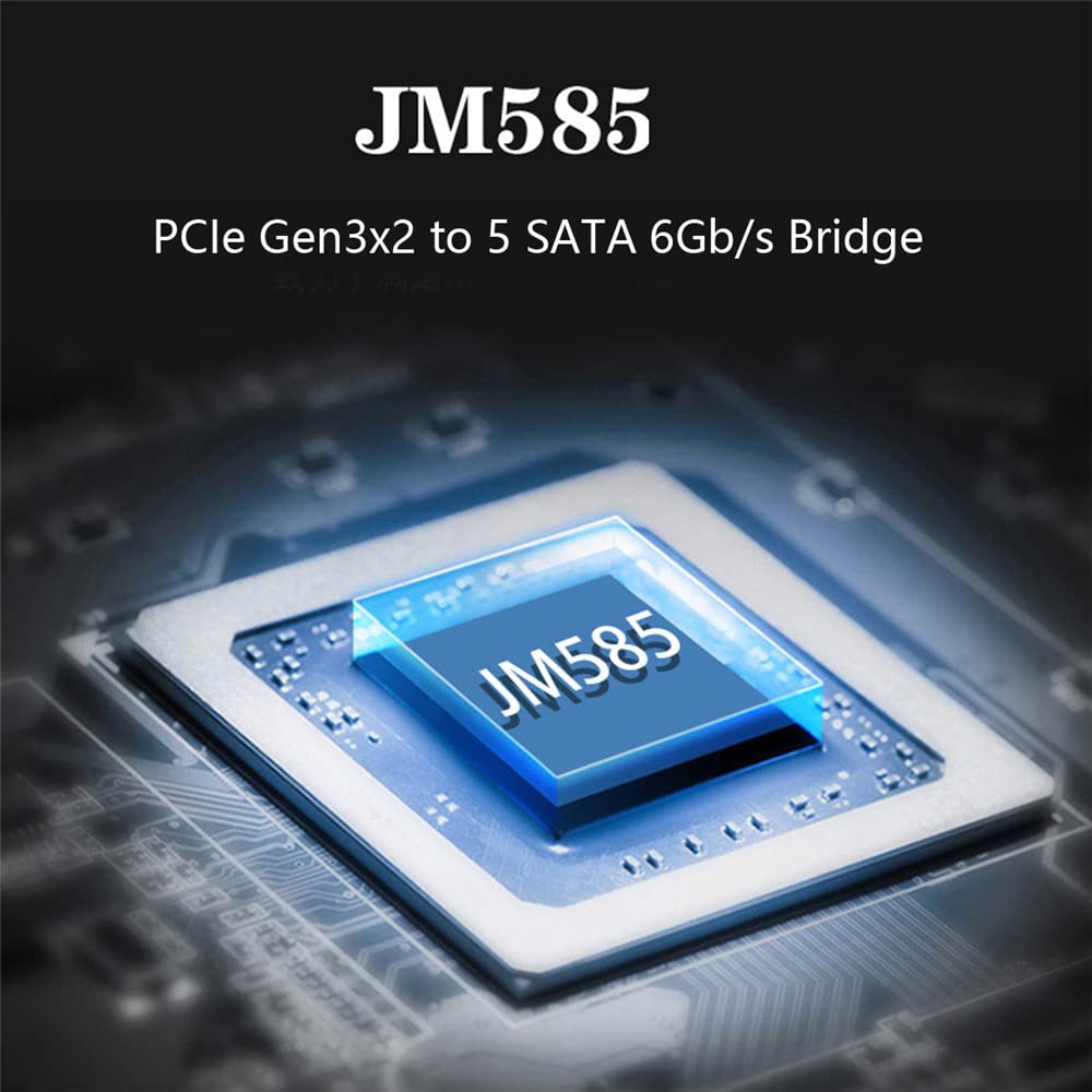 Xiwai Ngff Nvme M Key Pci Express To Sata 3.0 6Gbps 5 Ports Adapter Converter Hard Drive Extension Card Jmb585 2280