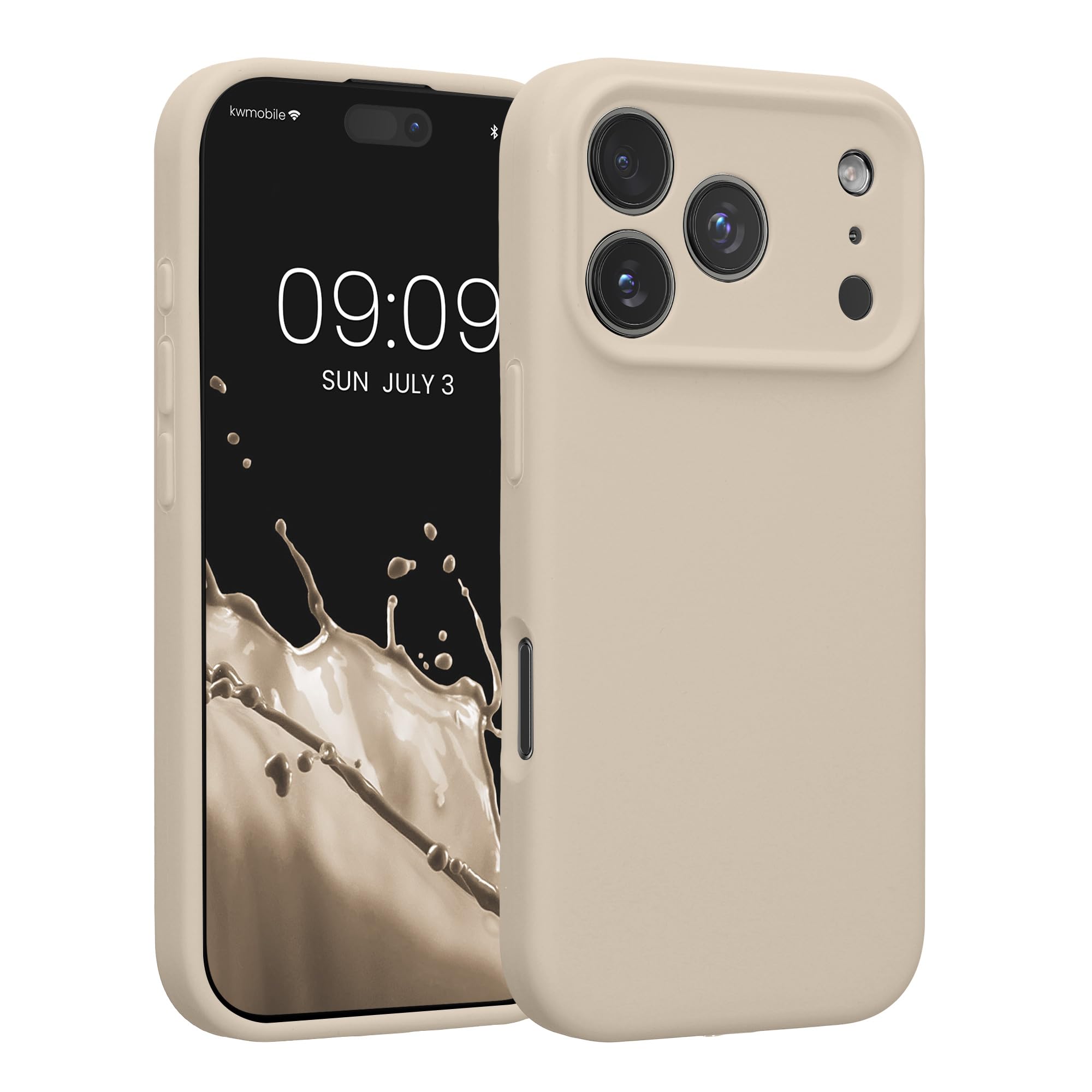 kwmobile Case Compatible with Apple iPhone 17 Pro Case - Slim TPU Silicone Phone Cover - Soft Touch Finish - Cream