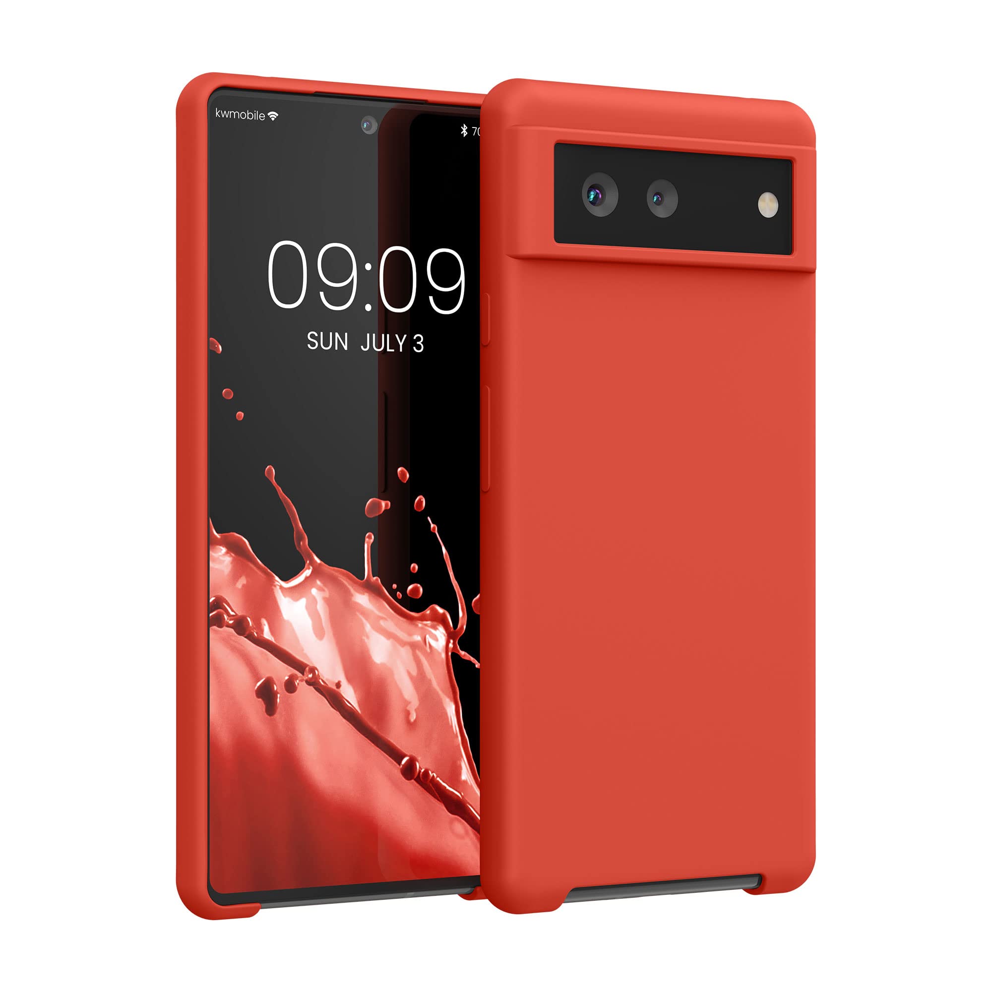 kwmobile Case Compatible with Google Pixel 6 Case - TPU Silicone Phone Cover with Soft Finish - Tangerine Orange