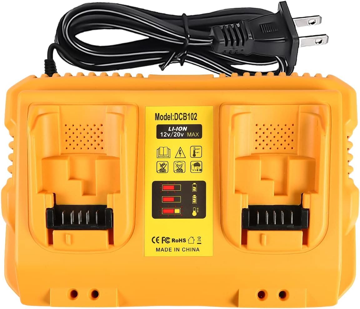 Teenpower 12/20V Max Battery Charger Replacement For Dewalt Dcb102 Compatible With 12V 20V Max Lithium Battery Dcb124 Dcb203 Dcb