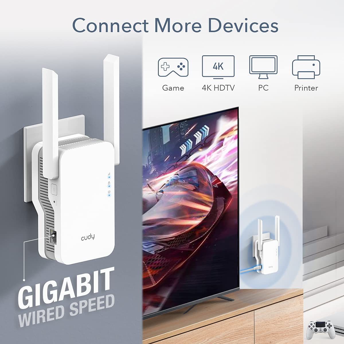 Cudy New Ax1800 Mesh Wifi 6 Extender Internet Booster, Wifi 6 Range Extender Covers Up To 2000 Sq.Ft And 30 Devices, Dual Band R