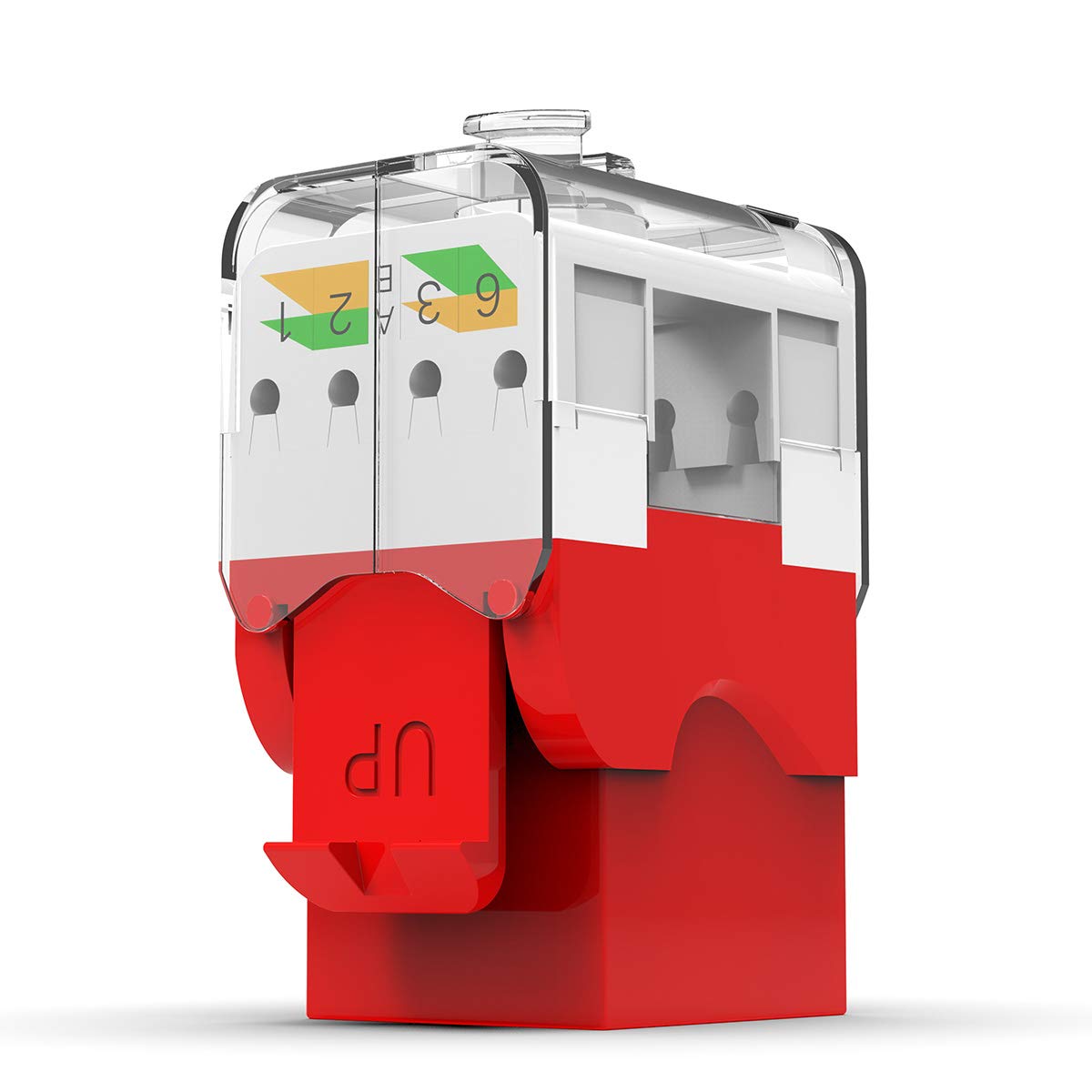 Ampcom Cat6 Keystone Jack Tool Less Rj45 Utp, No Punch Down Tool Required Module Coupler  10 Pack Red