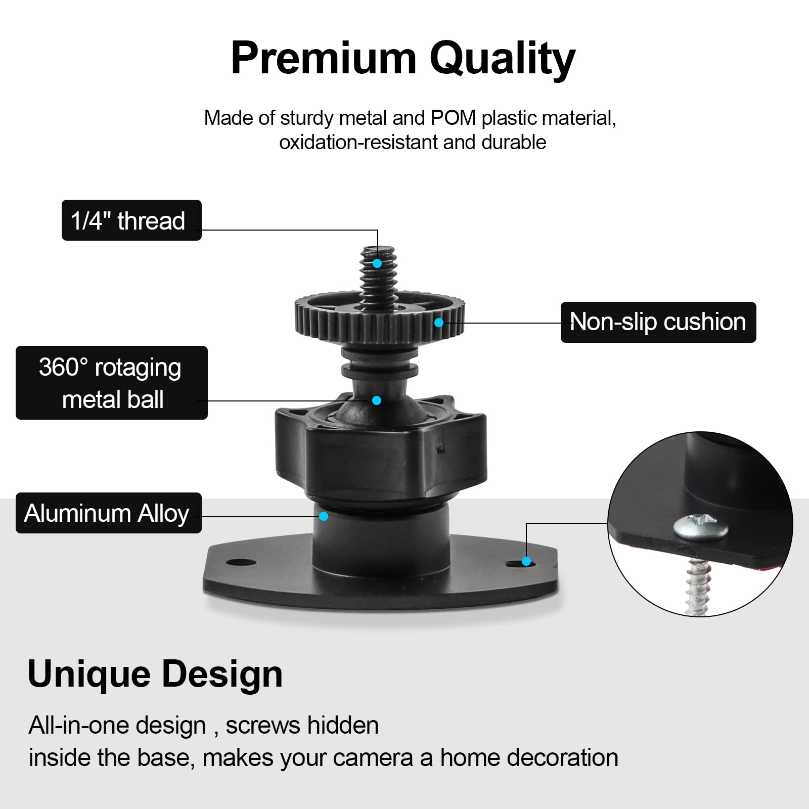 Wall Mount 1/4 Screw Mini Tripod Stand Holder For Valve Index/Htc Vive/Vive Pro Base Station Equipped With Strong Double  Sided