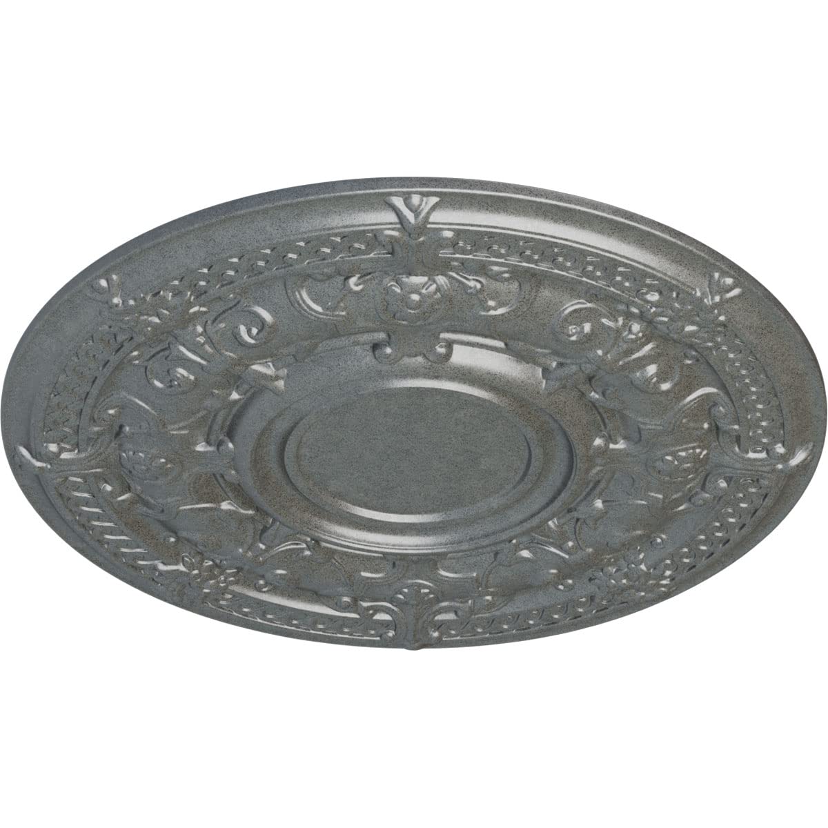 Ekena Millwork Cm33Dapls Dauphine Ceiling Medallion, 33 7/8''Od X 1 3/8''P (Fits Canopies Up To 13 1/4''), Hand Painted Platinum