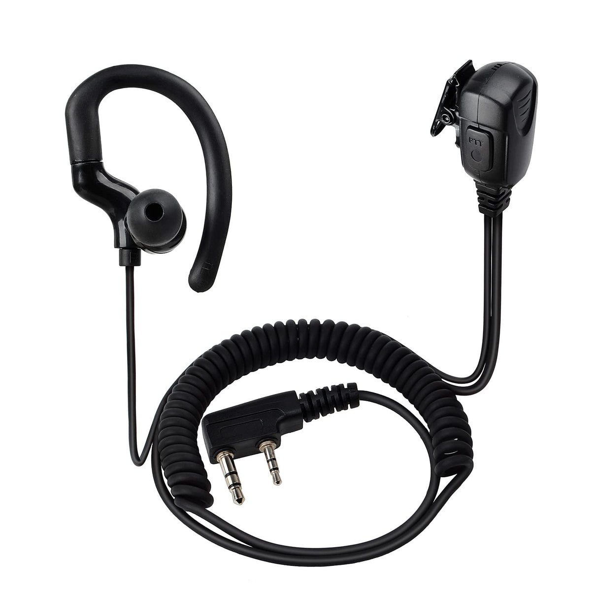 Hyshikra G Shape Earpiece, Headset Coil Cable With Ptt And Speaker Mic For Baofeng Uv 5R 5Ra 5Rb 5Rc 5Rd 5Re 5Replus 3R+ Kenwood