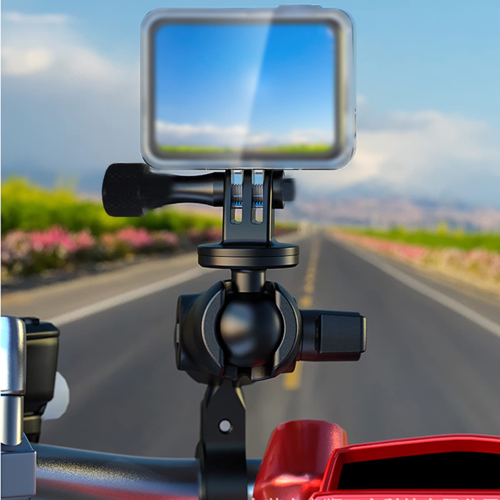 Ihytoon 1 Inch Ball Mount Adapter For Garmin/Akaso/Gopro Hero Sport Camera, Bracket Compatible With Ram Mounts, 360 Degree Rotat