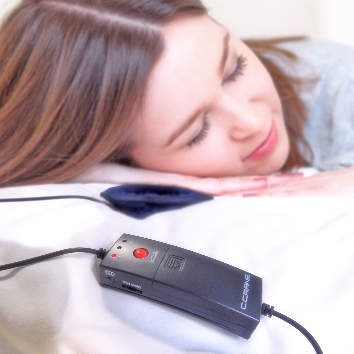 C. Crane Softspeaker 3K Amplified Pillow Speaker� With Kevlar� With In Line Volume Control, Listen To Radio Shows, Audio Books, Podcasts, Late Night Movies And More � Solution For Insomnia