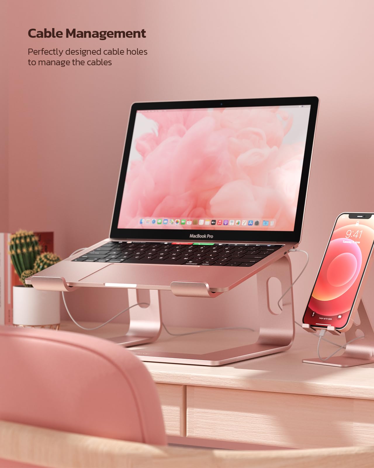 Nulaxy Laptop Stand, Ergonomic Aluminum Laptop Computer Stand, Detachable Laptop Riser Notebook Holder Stand Compatible With Mac