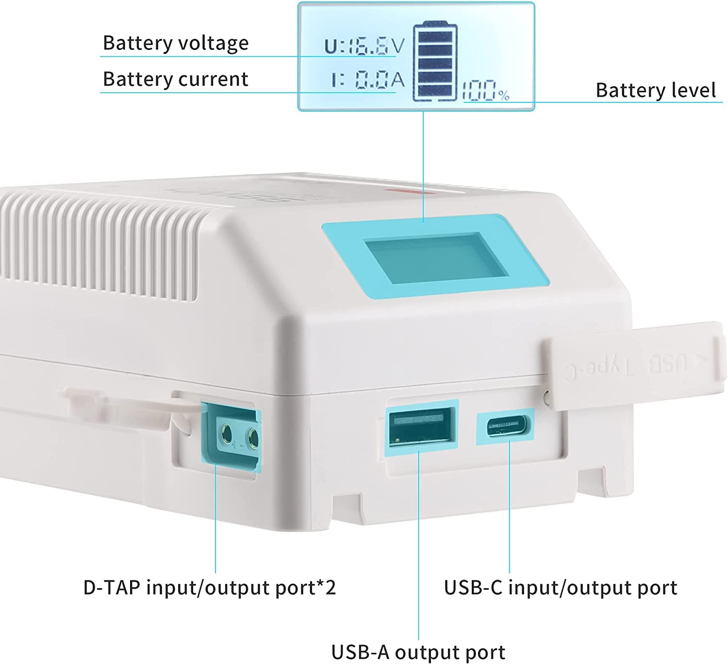 99Wh Viltrox V Mount Battery, 99Wh 14.8V Mini V-Mount Battery Support 45W Pd Usb-C Fast Charger, Bp 10A Output, With D-Tap, Type