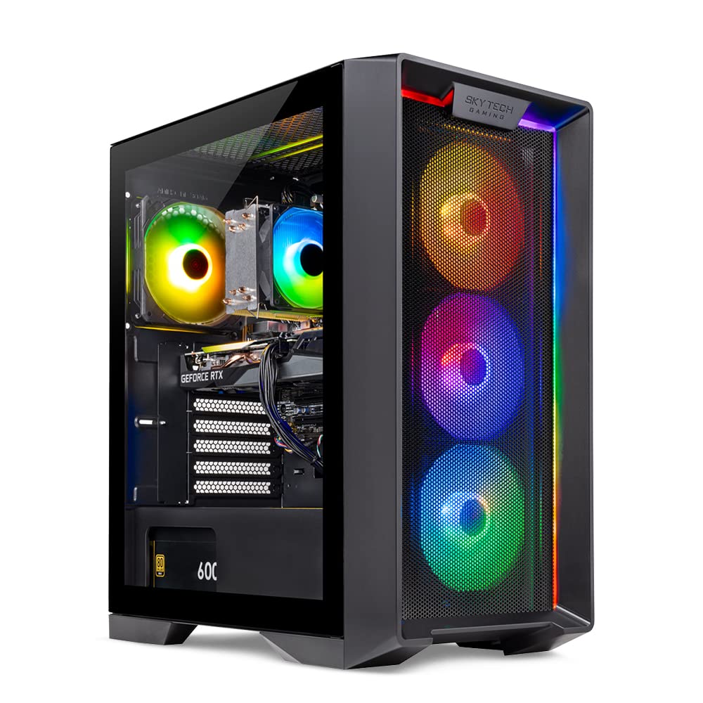 Skytech Nebula Gaming Pc Desktop, Ryzen 5 5600 3.5 Ghz (4.4Ghz Turbo Boost), Nvidia Rtx 3050 6Gb Gddr6, 1Tb Ssd, 16Gb Ddr4 Ram 3