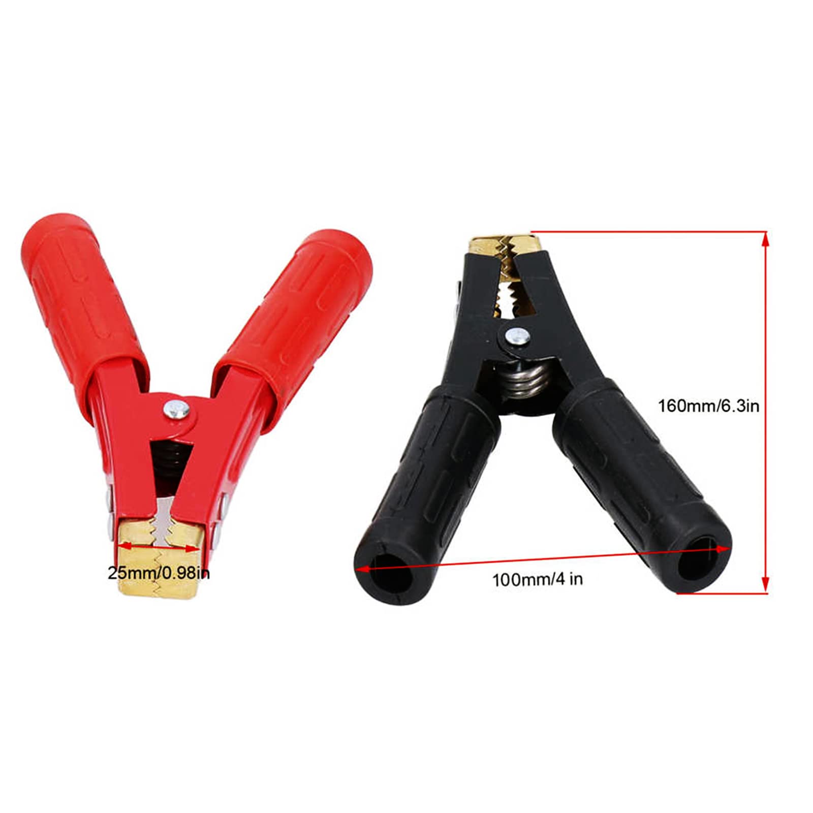 100A/800A/1500A Heavy Duty Crocodile Clamp Pure Copper Car Battery Charger Clamps Power Replacement Battery Alligator Clips Jump