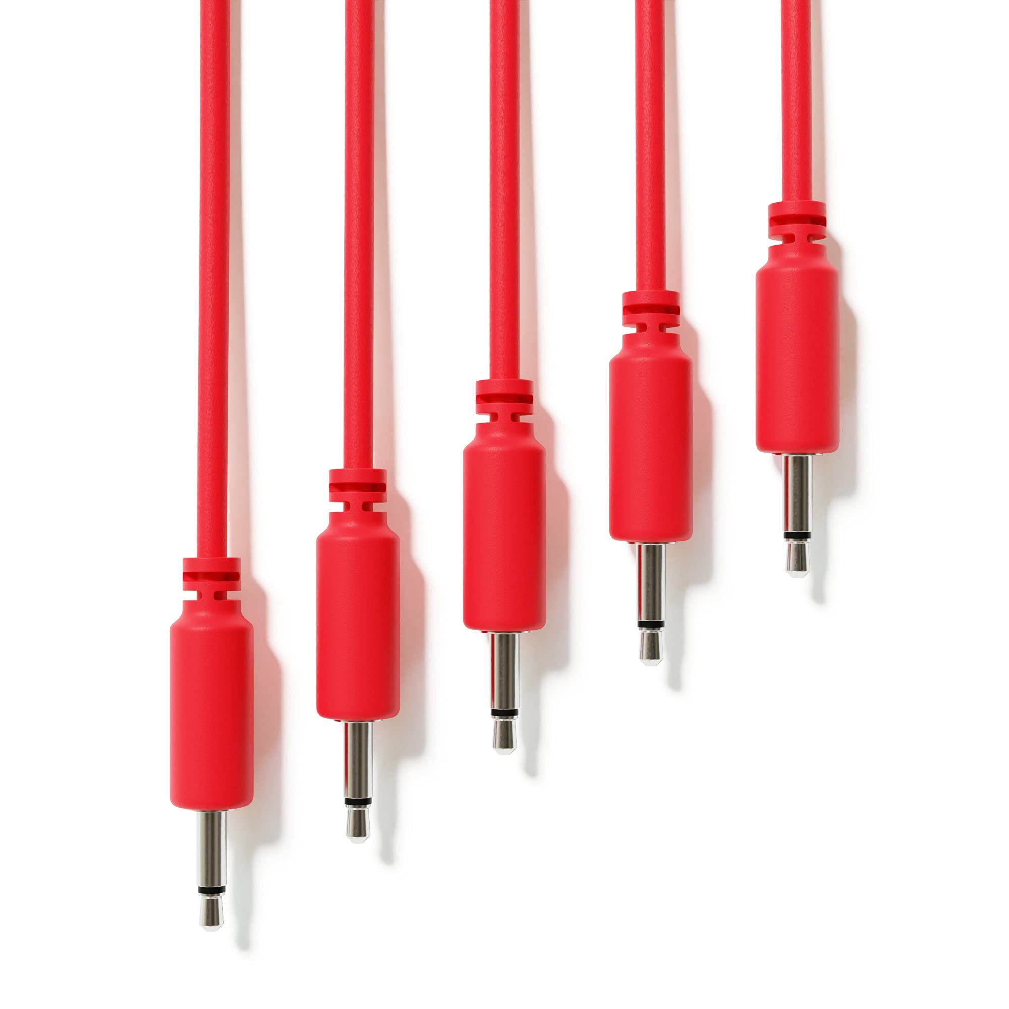 Excelvalley   5 Pack   Mono Modular Patch Cables   Ts 3.5Mm 1/8'' Eurorack Synthesizer [Red   20 Cm   8'']