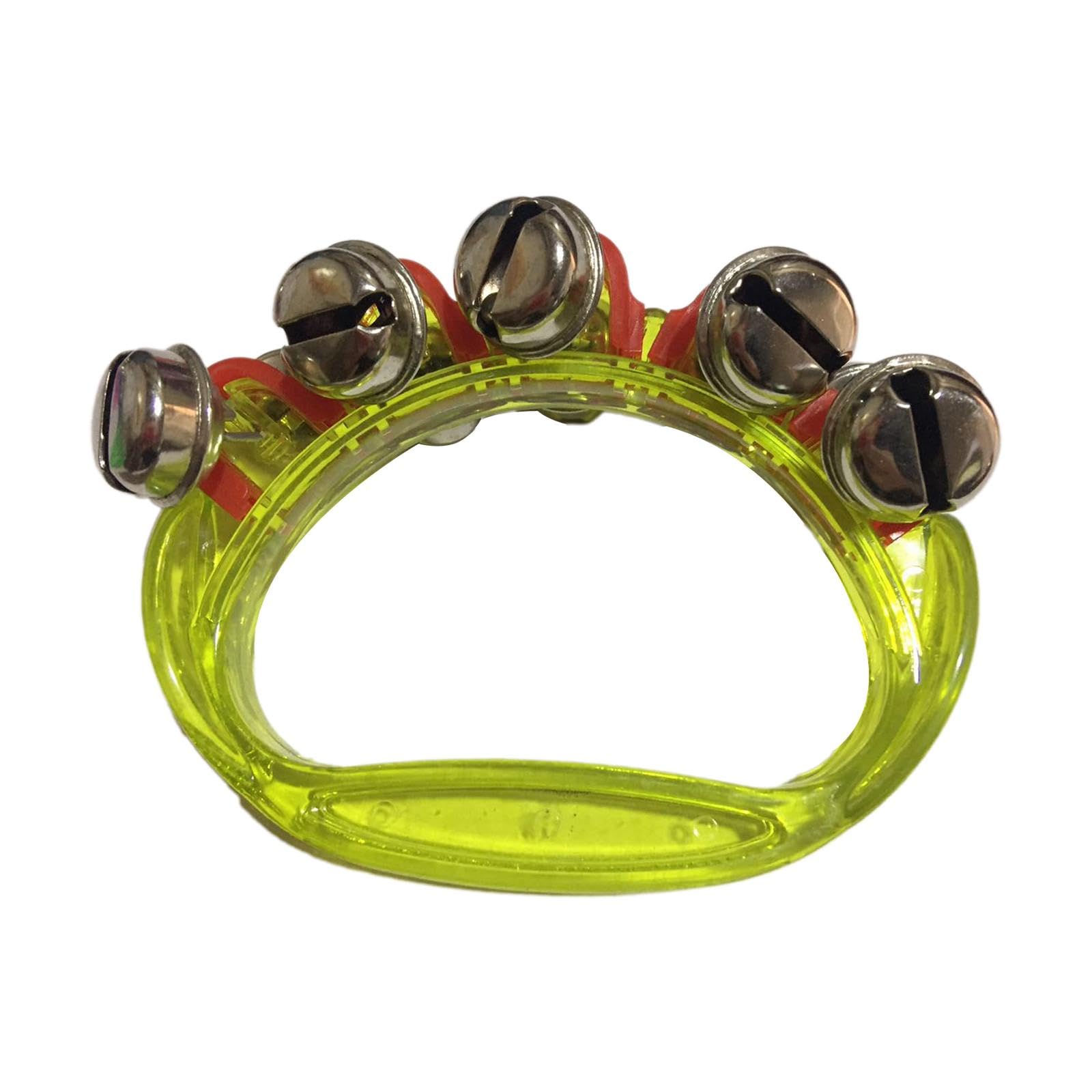 ATORSE Mini Percussion Tambourines Shaking Rattle for Family Kids Kindergarten Yellow