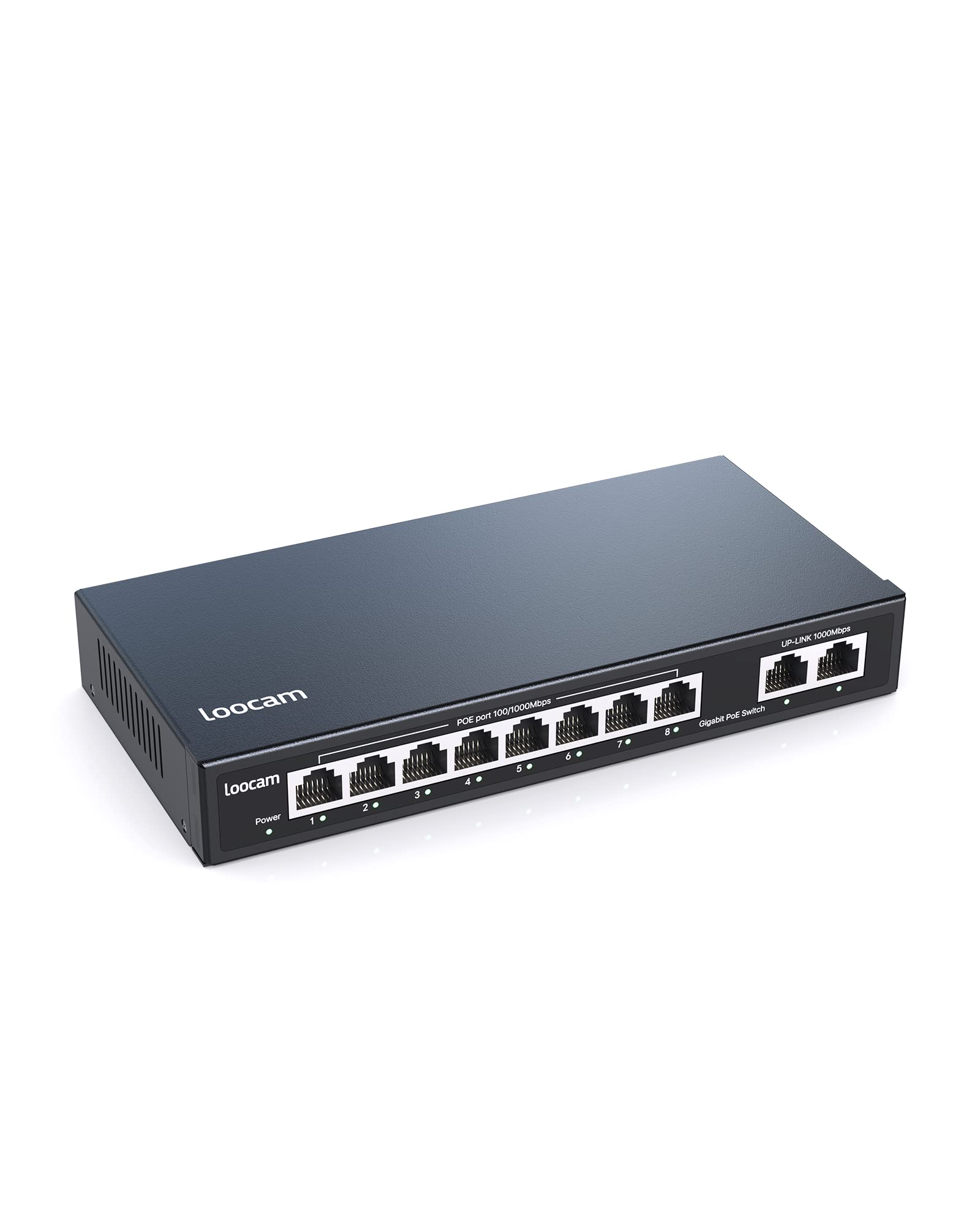 8 Port Gigabit Poe Switch With 2 Gigabit Uplink Port, 96W For 8 Port Poe+ 1000Mbps, Ieee802.3Af/At Unmanaged Ethernet Network Sw