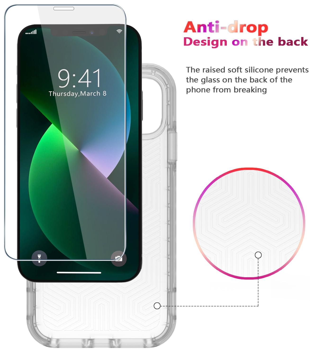 Diverbox For Iphone 13 Case [Shockproof] [Dropproof] [Tempered Glass Screen Protector ],Heavy Duty Protection Phone Case Cover F