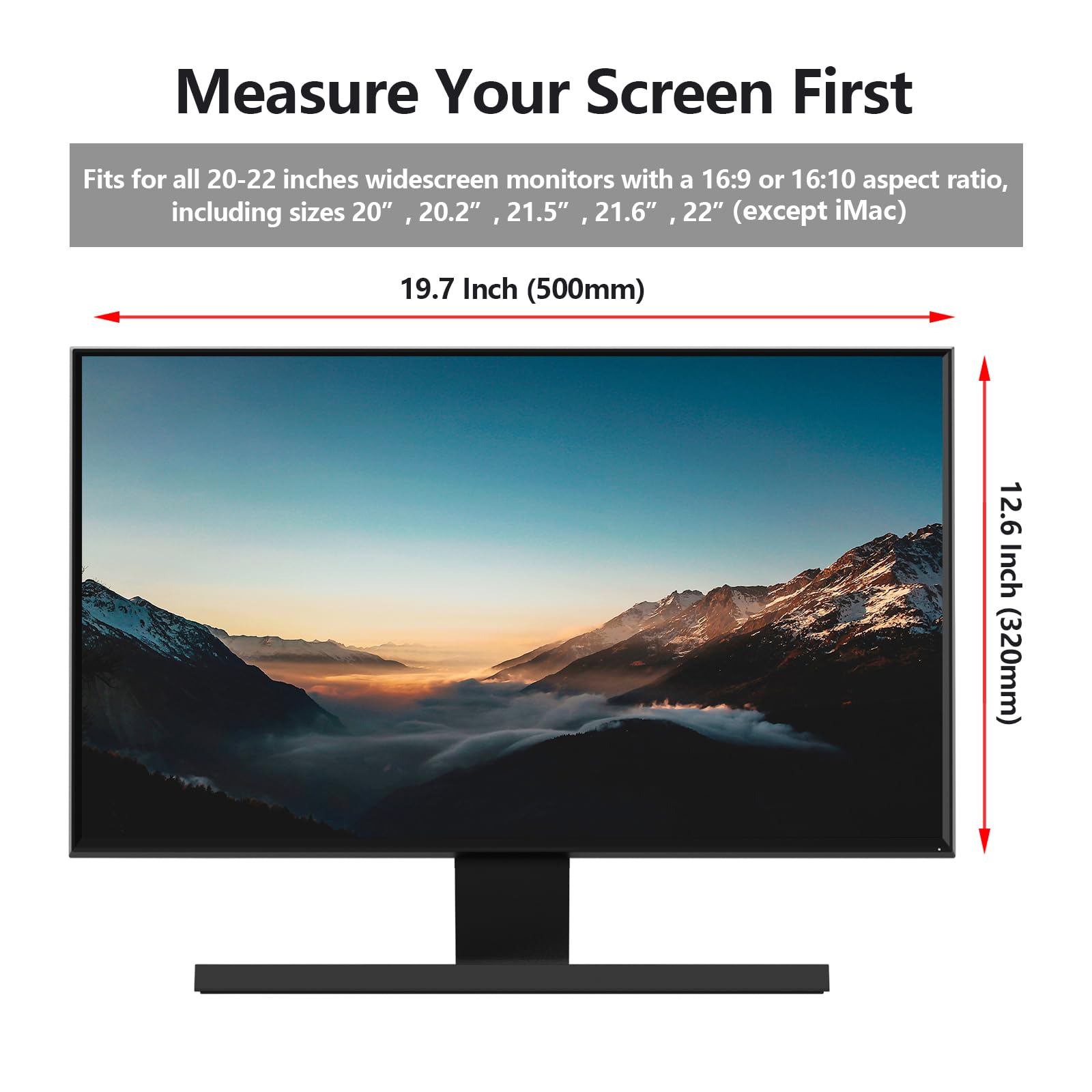 Anti Blue Light Screen Protector For 20, 20.2, 21.5, 21.6, 22 Inches   16:9 / 16:10 Aspect Ratio Computer Monitor Hanging Type B