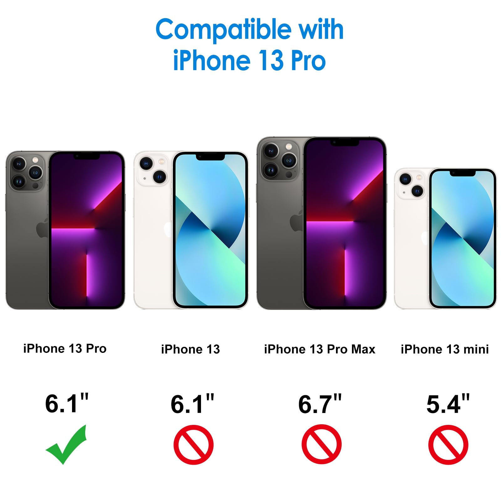 Jetech Case For Iphone 13 Pro 6.1 Inch, Non Yellowing Shockproof Phone Bumper Cover, Anti Scratch Clear Back (Black)