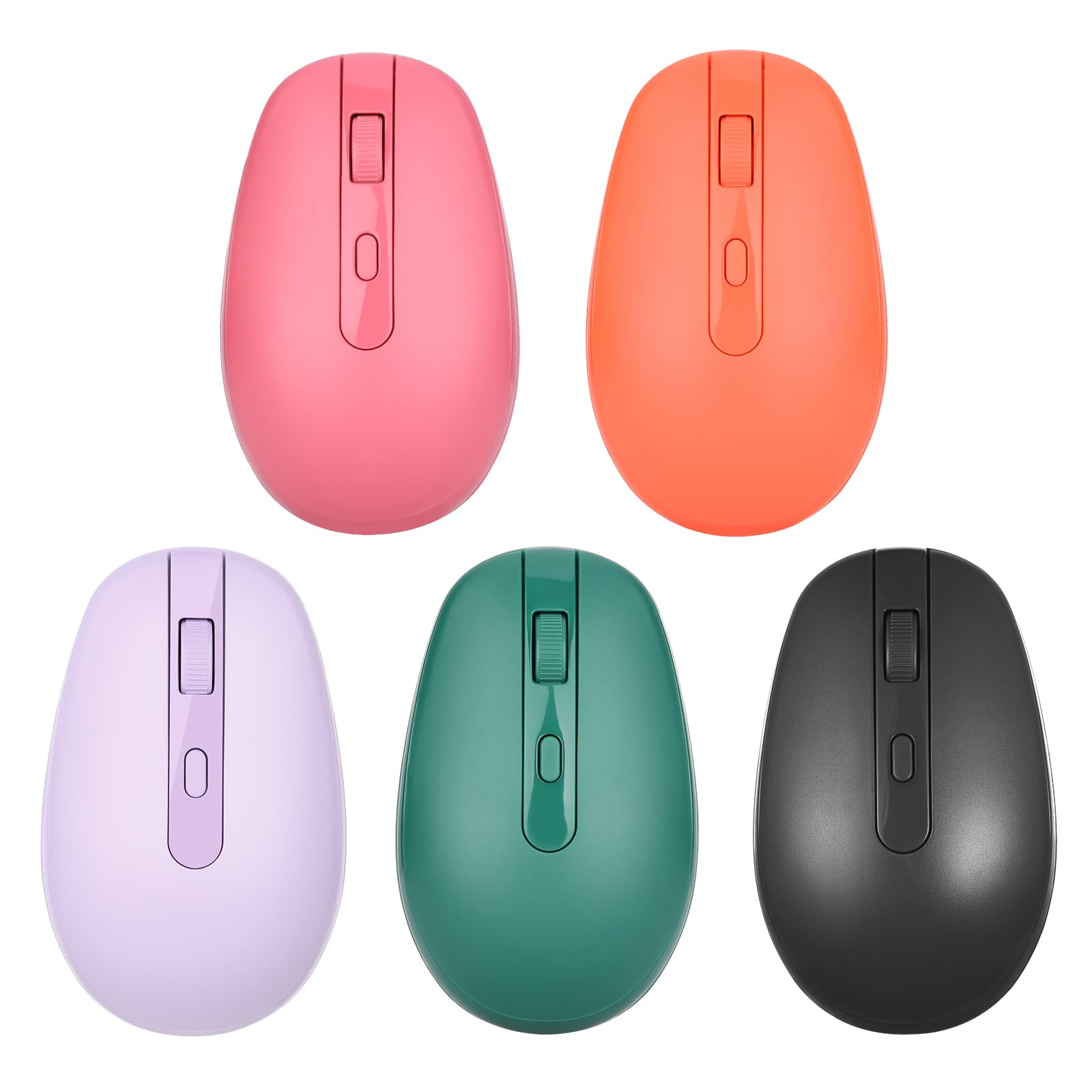 Rii Wireless Mouse RM700 2.4G Silent Mouse with USB Nano Receiver for Laptop,PC,Mac,Chromebook,Windows (5 Mixed Colors)