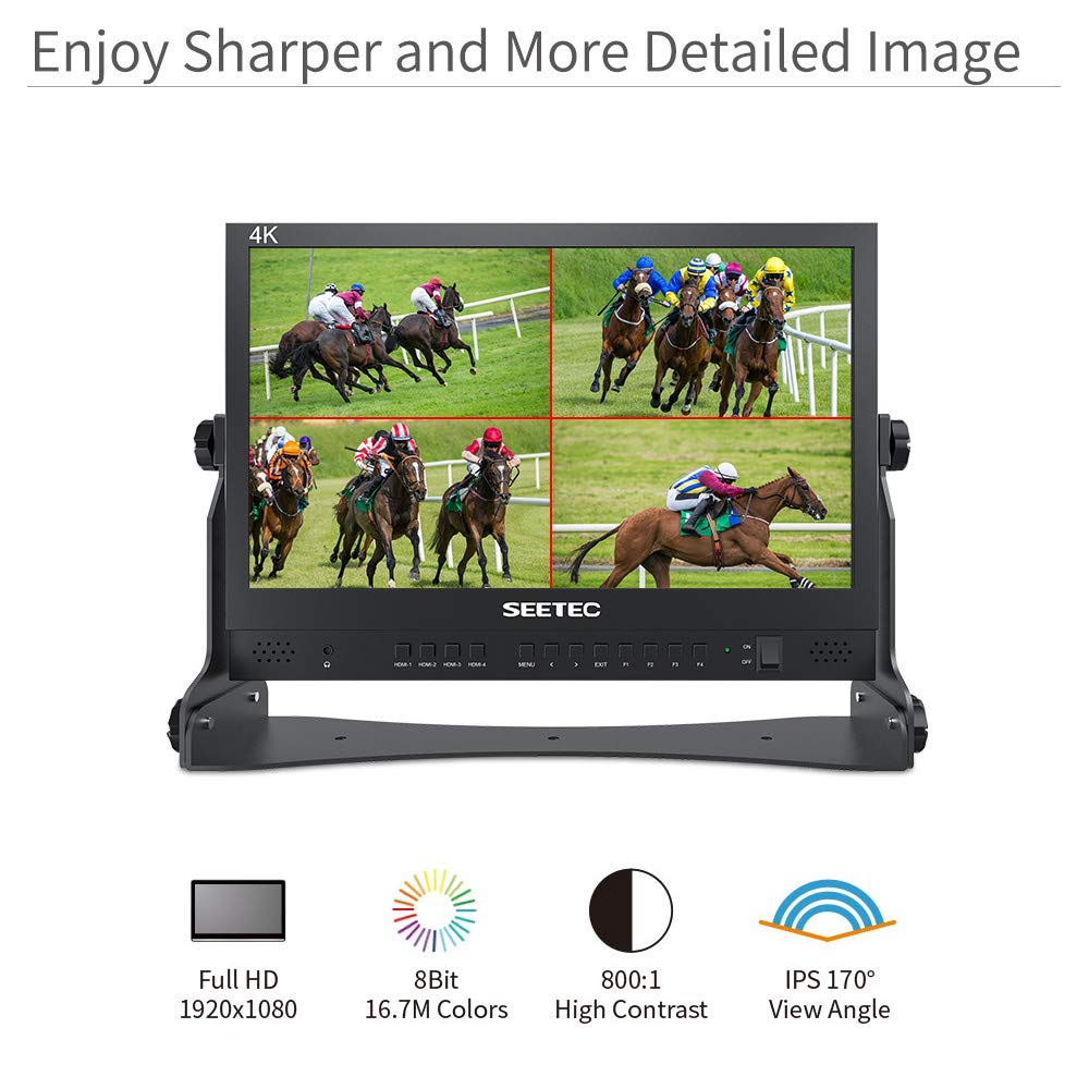 Seetec Atem156 15.6'' 4 Hdmi Input Output Quad Split Display For Atem Mini Video Switcher Live Streaming Broadcast Director Moni