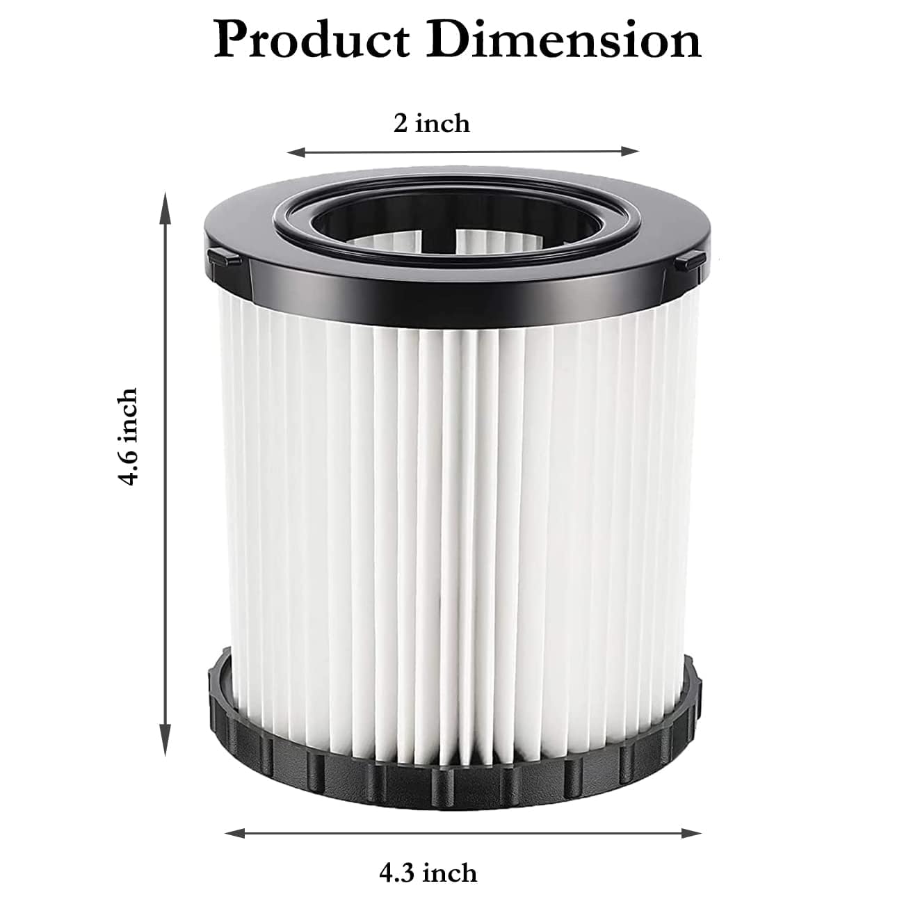 2 Pack Dcv5801H Wet/Dry Vacuum Hepa Replacement Filter Compatible With Dewalt Dcv580 & Dcv581H, Reusable And Washable