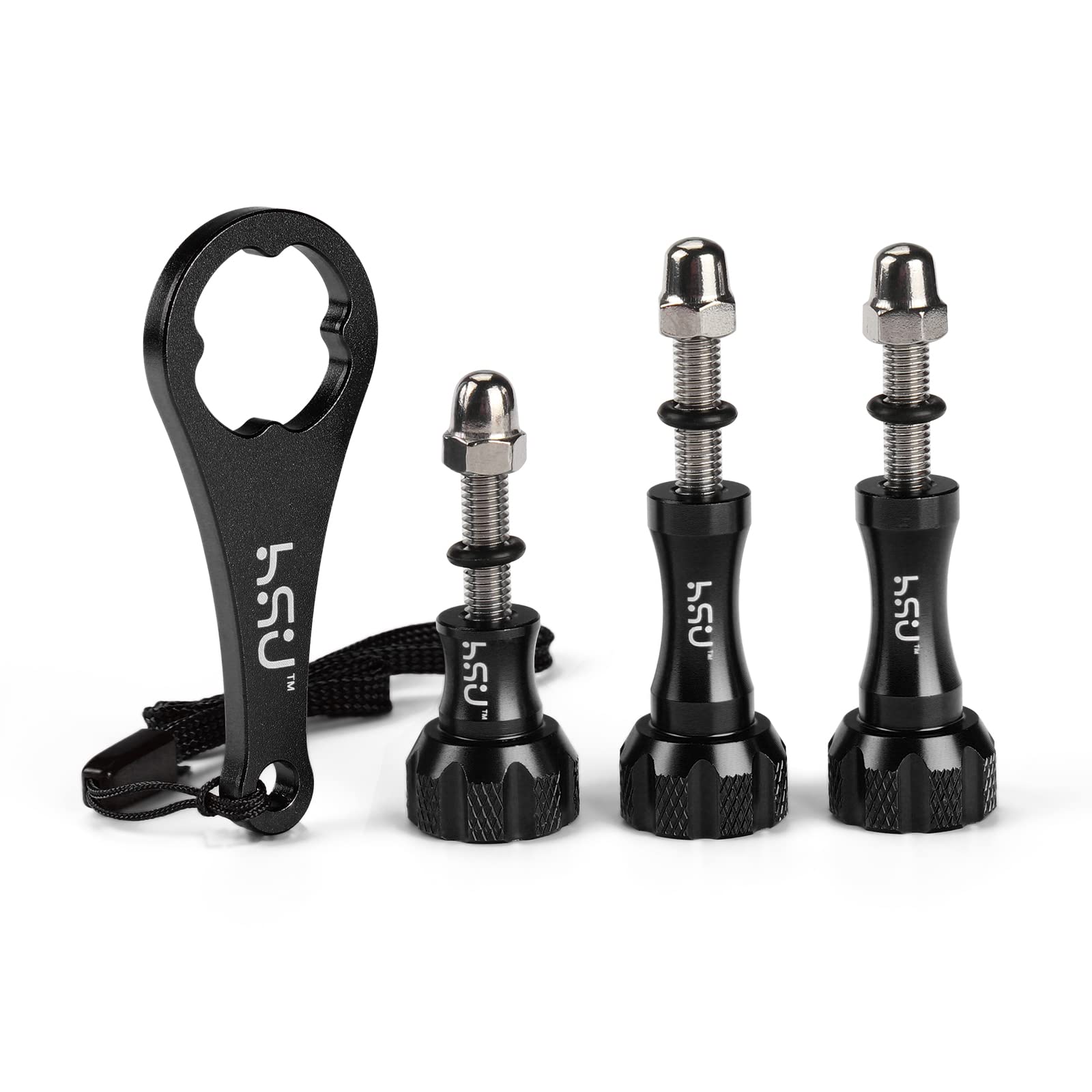Hsu Aluminum Thumbscrew Set + Wrench For Gopro Hero 13, 12, 11, 10, 9, 8, 7, 6, 5, 4, 3, Akaso Campark And Other Action Cameras