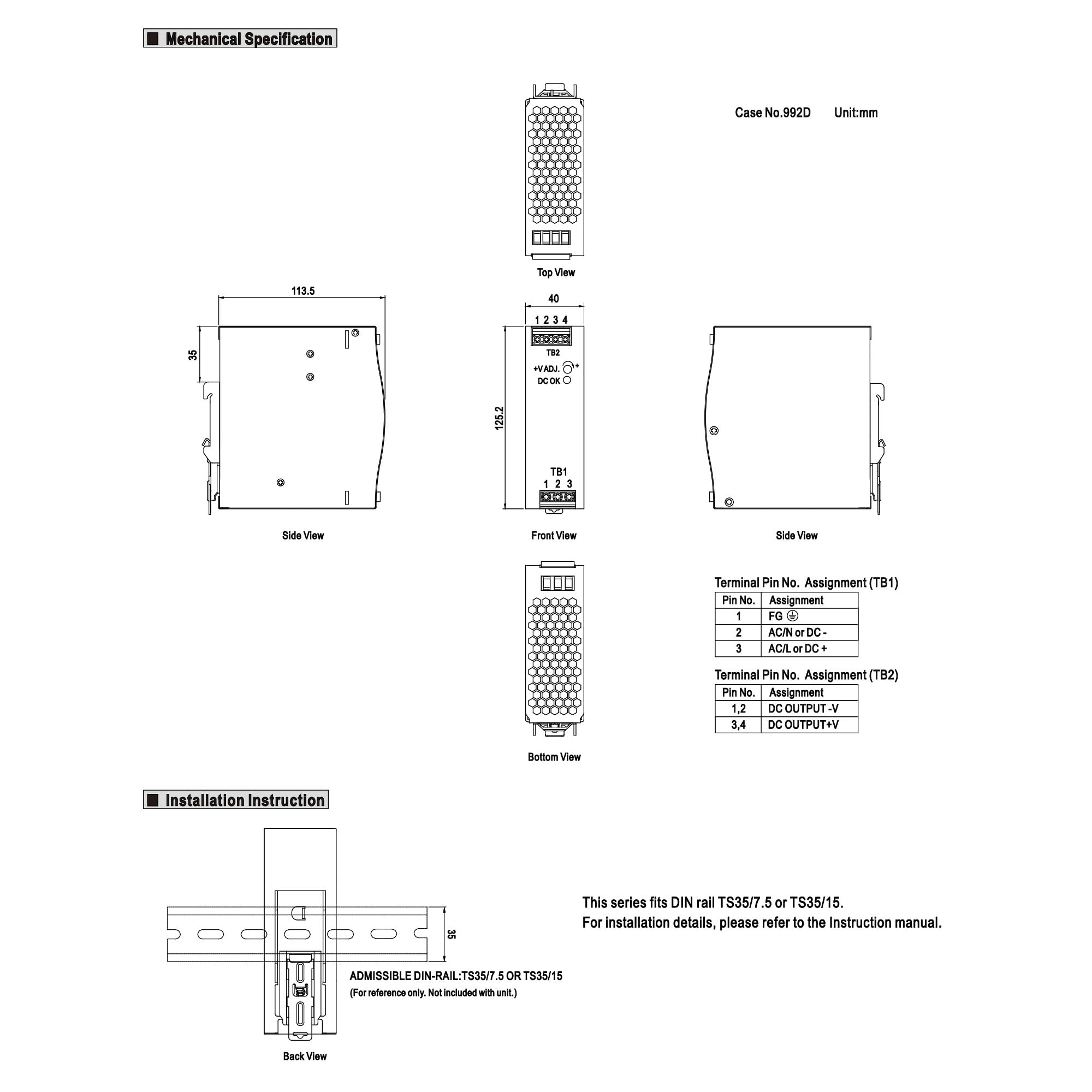 Meanwell Ndr 120 24 120 W 24 V 5 A Din Rail Power Supply Din Rail