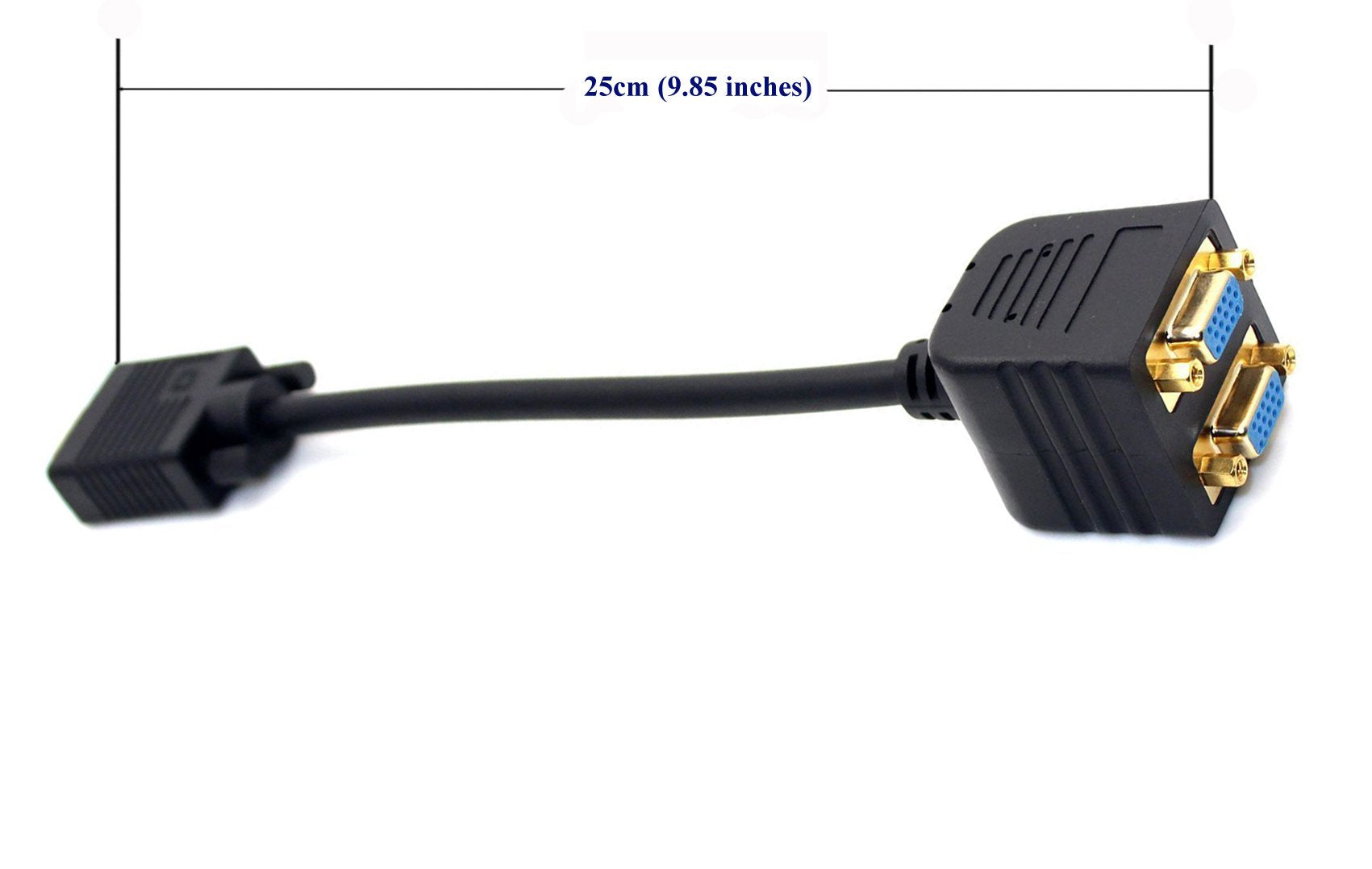Mxtechnic Vga Splitter Cable 1 Male To 2 Female Adapter Monitor Y Splitter Cable 25Cm Black Can'T Connect Two At The Same Time (