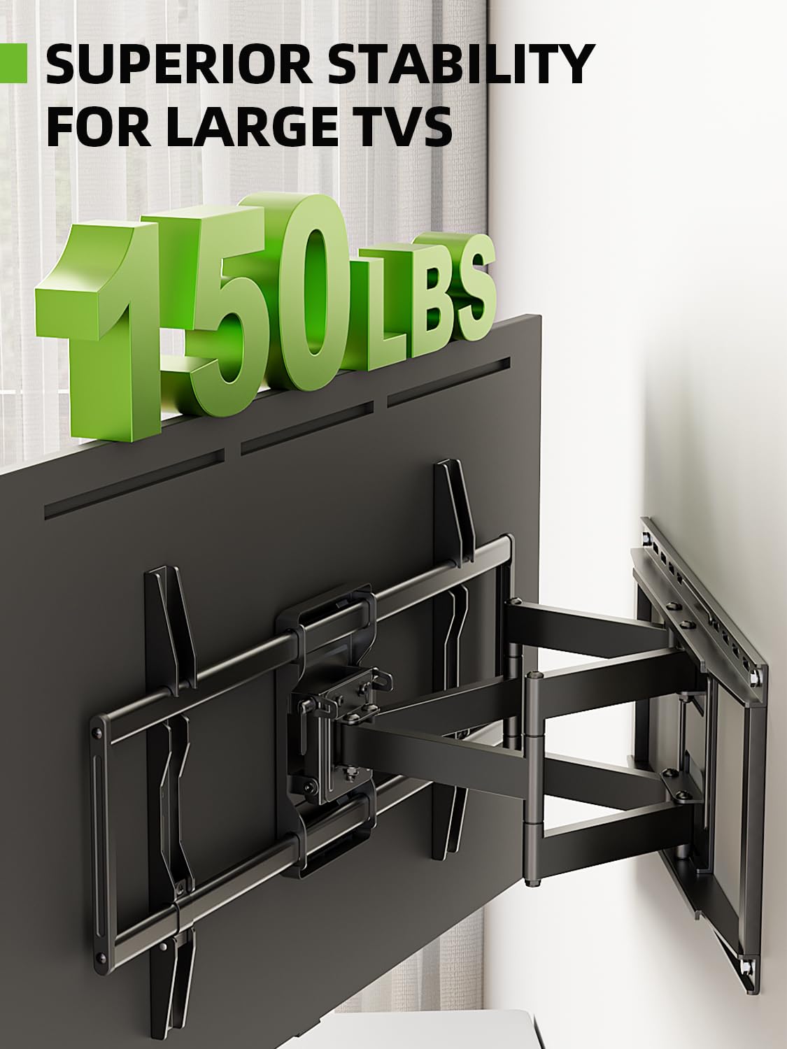 Usx Mount Full Motion Tv Wall Mount For Most 50 90 Inch Tvs Up To 150 Lbs, Wall Mount Tv Bracket With Dual Articulating Arms, Sw