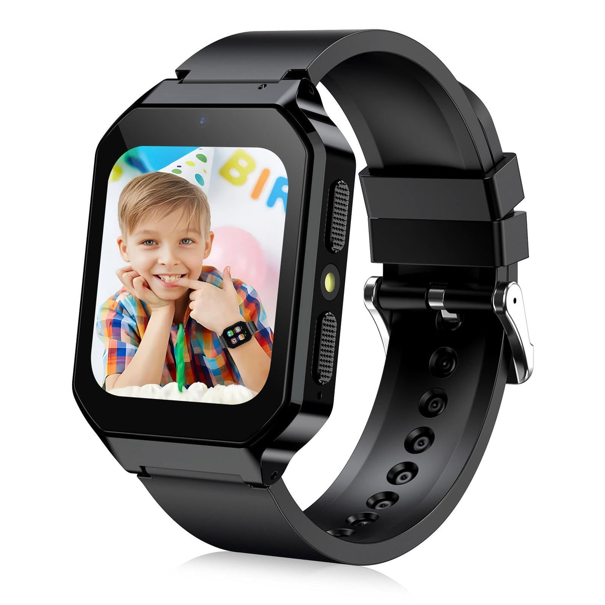 Derui Smart Watch For Kids 3 12 Years Boys Girls, 26 Puzzle Games, Smartwatch With Camera, Pedometer, Stopwatch, Video Voice Music Player Calendar Alarm Clock Learn Card For Children Gifts (Black)