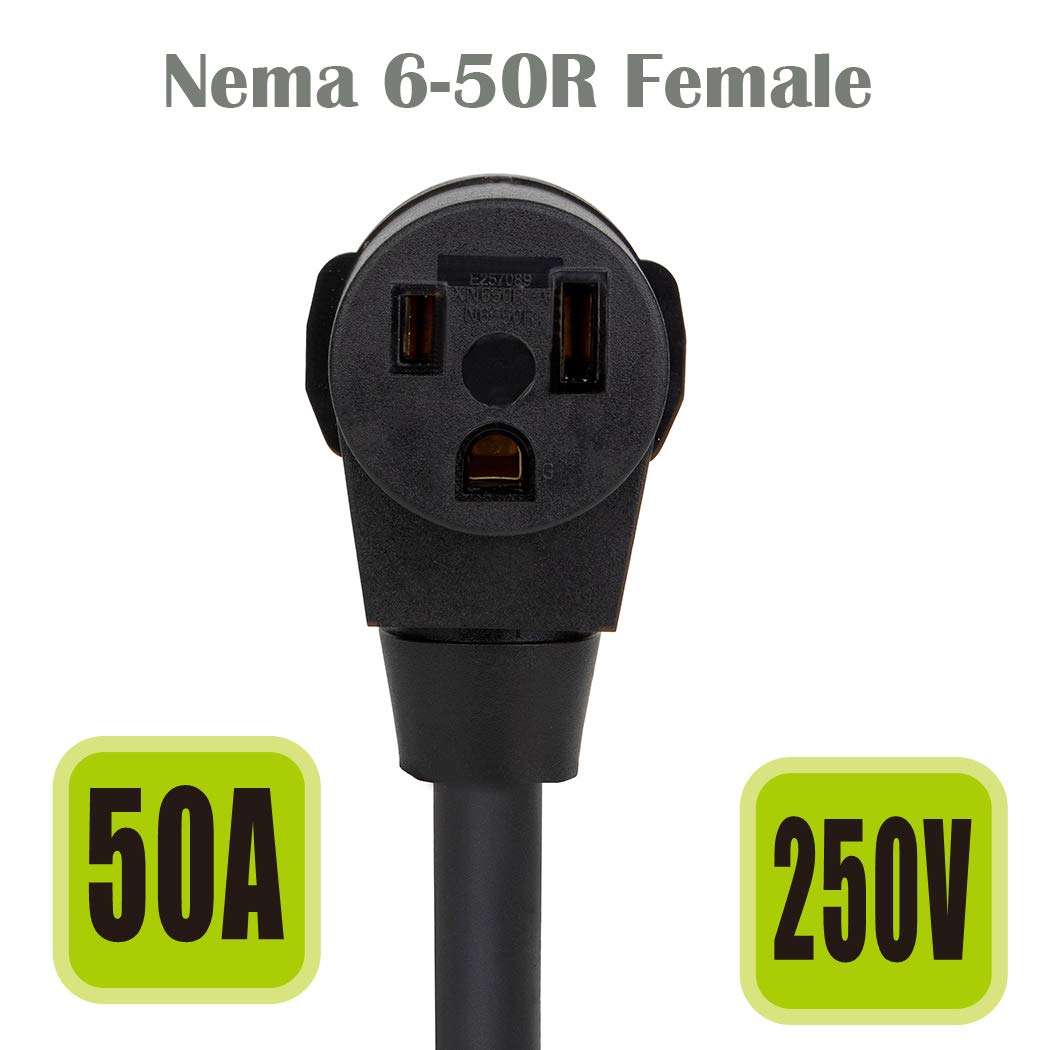 1.5 Feet Nema 10 30P To 6 50R 30 Amp Dryer Male To 50 Amp Welder Female Adapter Cable 250V, 6 50 Welder Power Converter 10 30 30