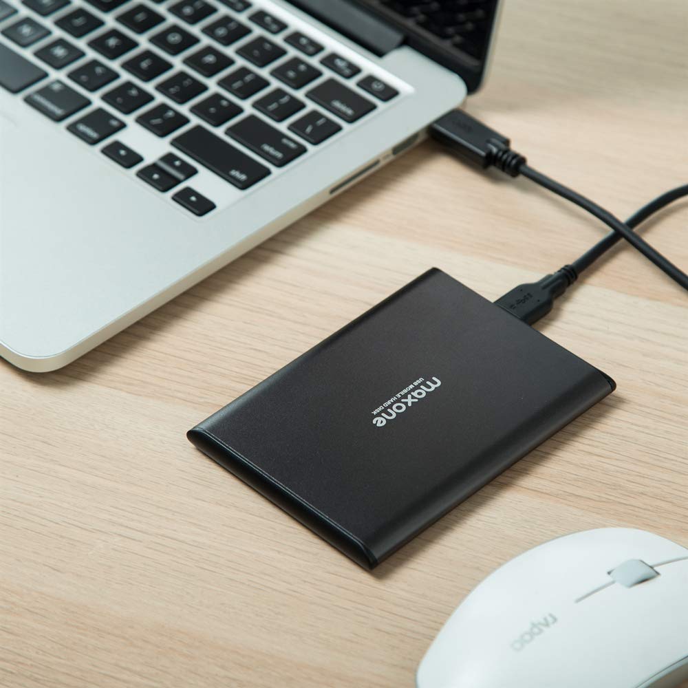 Maxone 160Gb External Hard Drive Portable 2.5'' Ultra Slim Hdd Storage Usb 3.0 For Pc, Mac, Laptop, Chromebook   Charcoal Grey