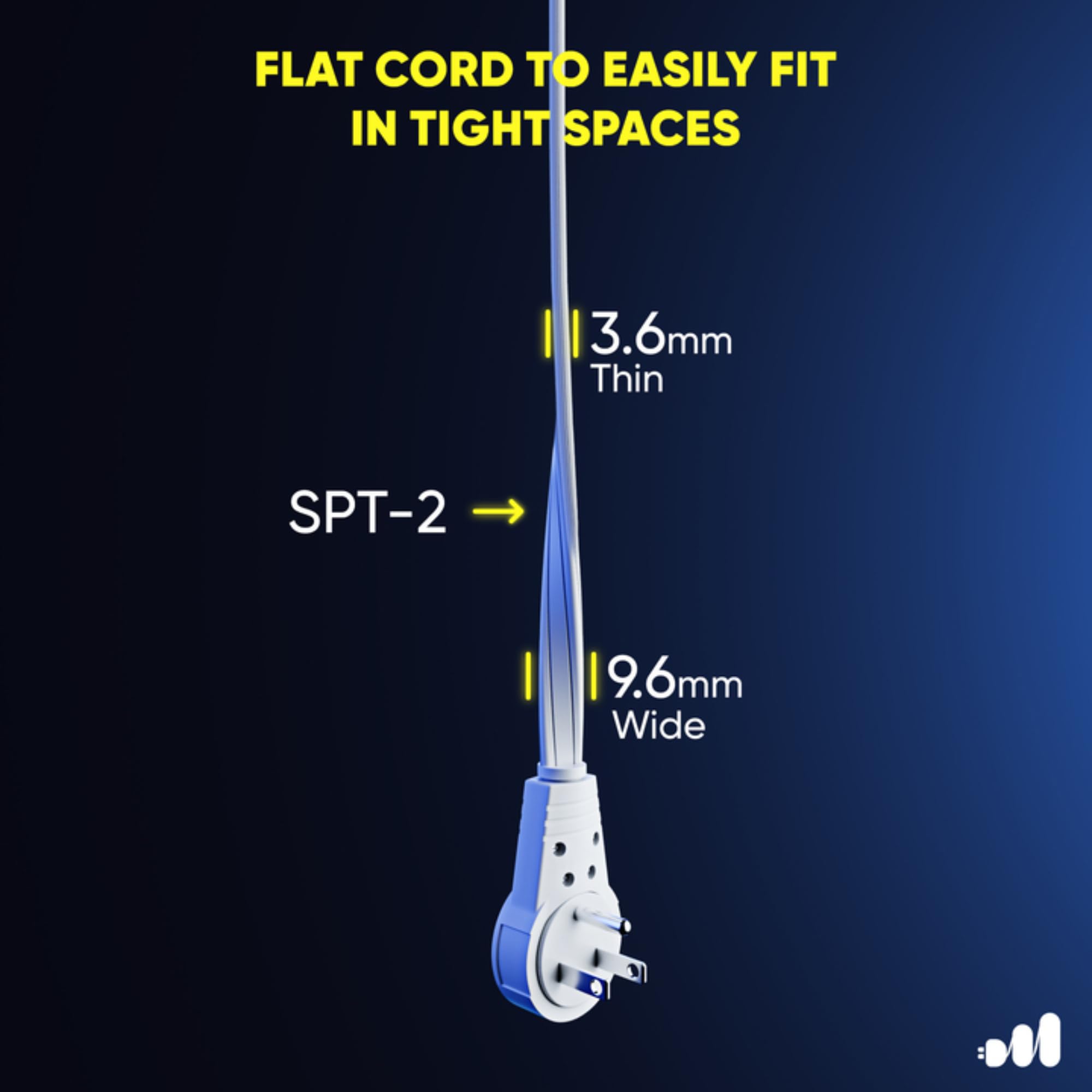 Maximm Cable 6 Ft 360� Rotating Flat Plug Extension Cord/Wire, 16 Awg Multi 3 Outlet Extension Wire, 3 Prong Grounded Wire   White   Ul Certified