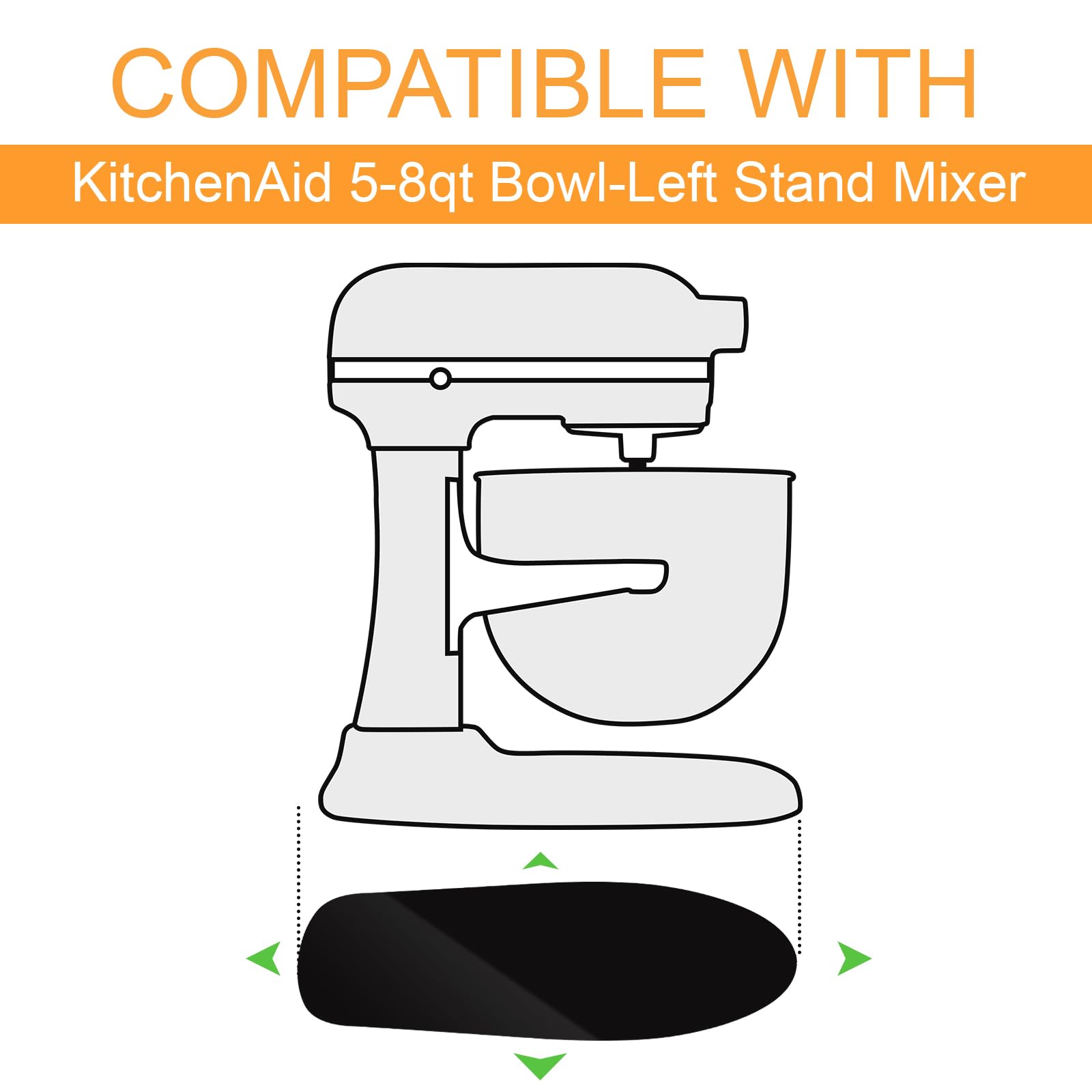 Siudangka Sliding Mat Compatible With Kitchenaid Mixer 5 8 Qt Stand Mixer, Convenient Appliance For Kitchen Appliances, Acrylic