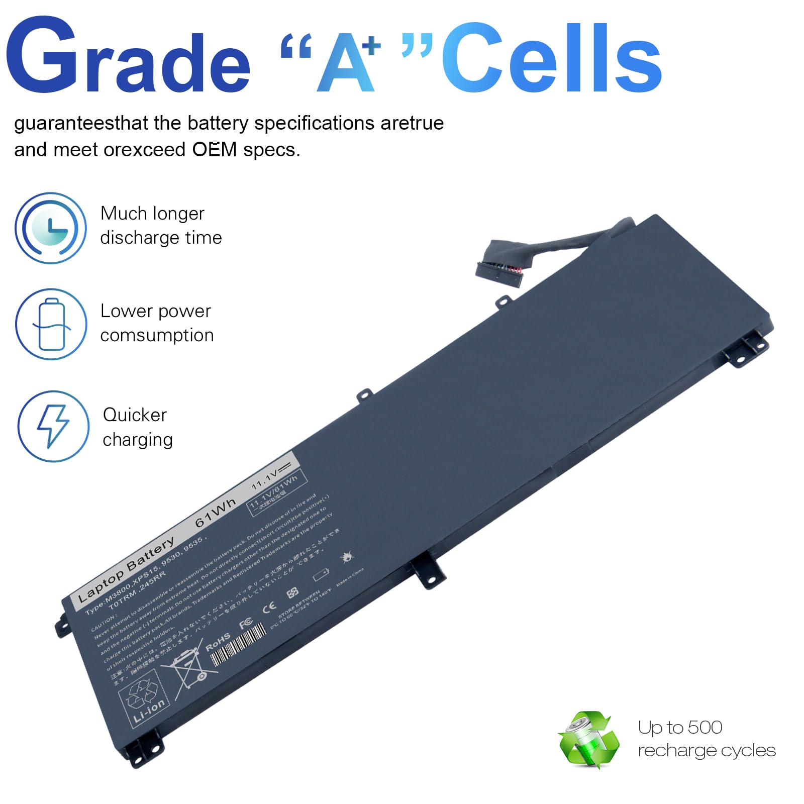 Replacement Laptop Battery For Dell Xps Xps 15 9530 (Bb8Flv1) 9535 P31F001 Precision M3800 15D 3728 15D 3828 15D 4528 4721 4723