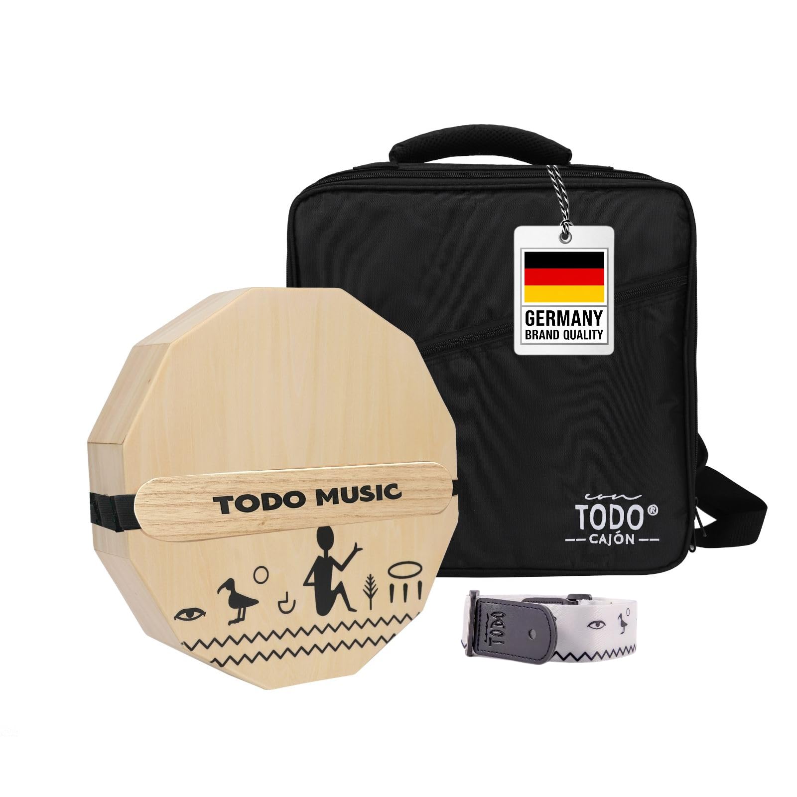 TODO The Nile Travel Cajon: 3Tone Portable Cajon with Adjustable Snare, Handcrafted & Includes Carry Bag  for Adults and Kids(
