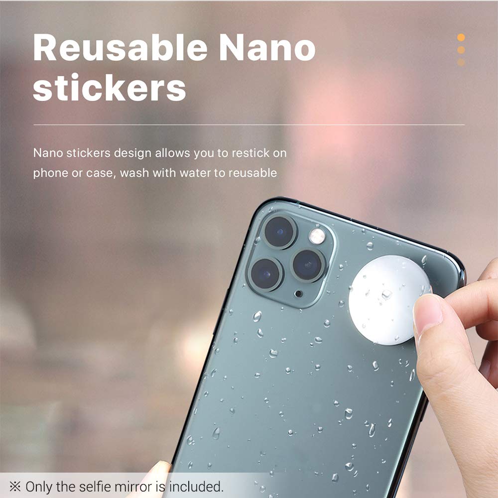 Andoer Compact Adhesive Mirror For Phone Metal Plates For Selfie Compatible With Iphone Samsung Photo Video Selfie Vlog Accessories