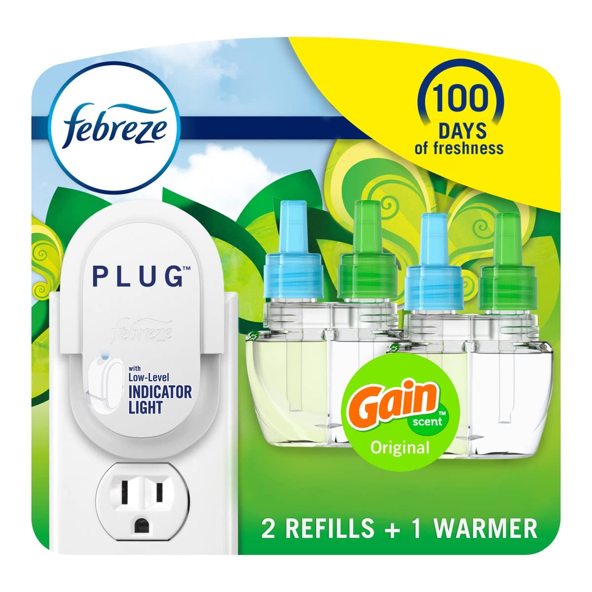 Febreze Plug In Air Freshener, Odor Fighting Scented Oil Starter Kit, Air Fresheners For Home And Bathroom And Kitchen, Long Las